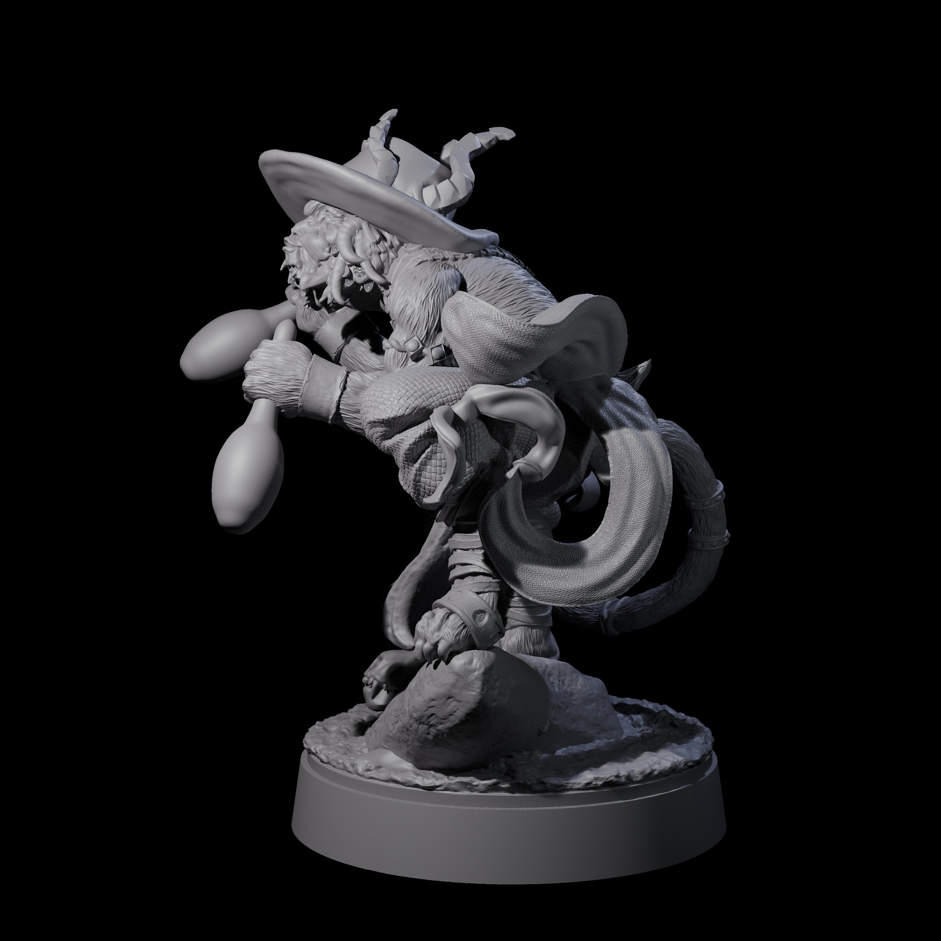 Cheeky Crouching Tabaxi Miniature for Dungeons and Dragons, Pathfinder or other TTRPGs