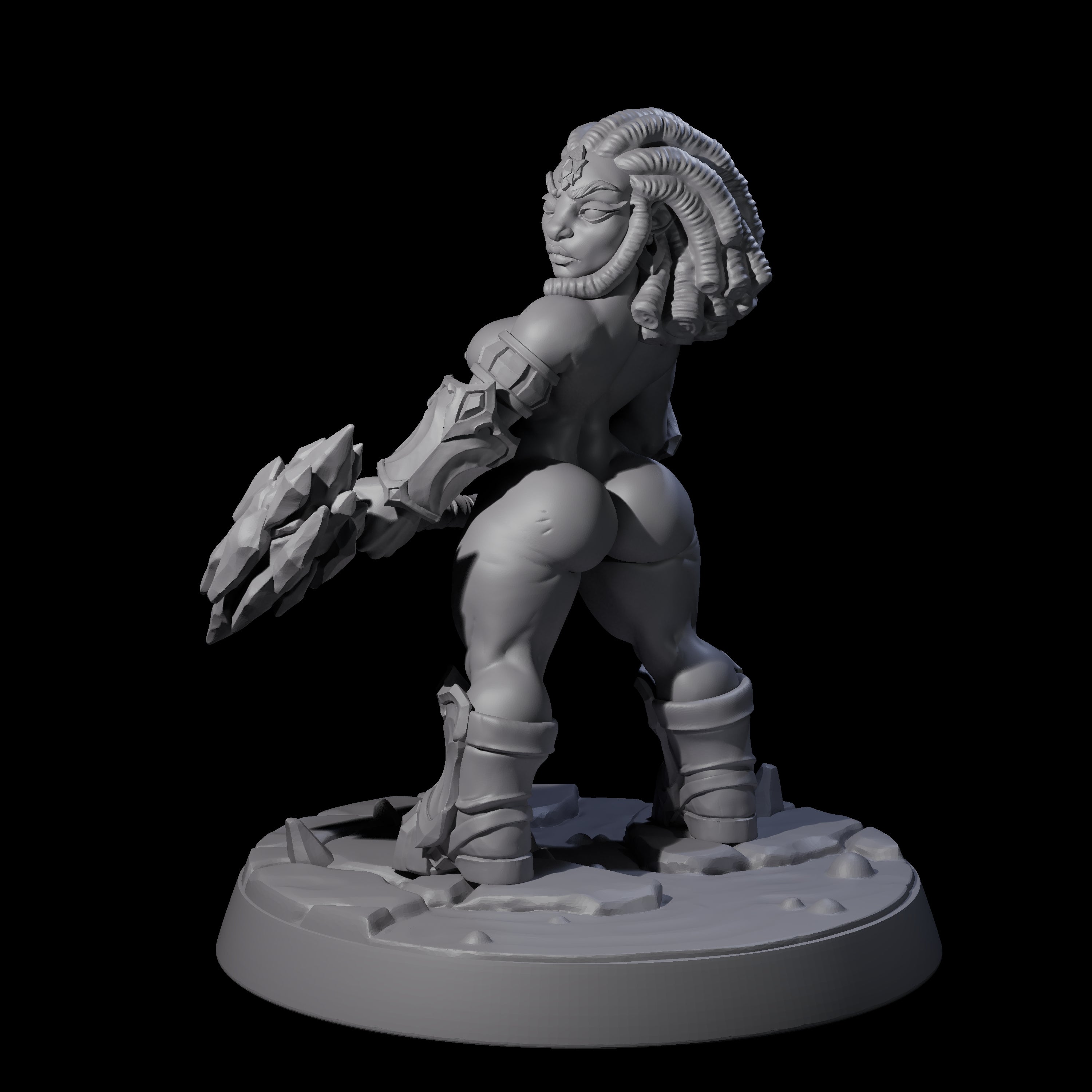 Cheeky Dwarf Miner Pinup Miniature for Dungeons and Dragons, Pathfinder or other TTRPGs