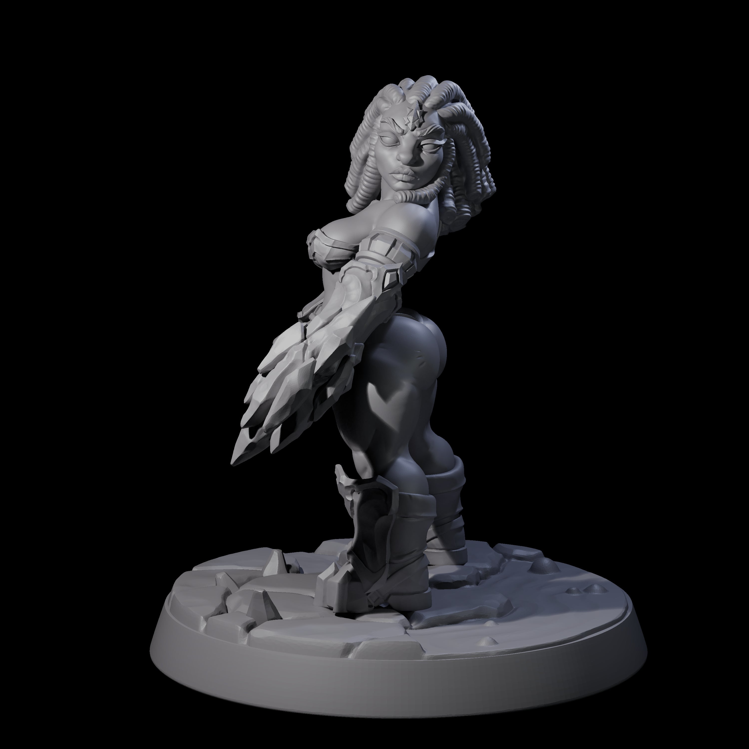 Cheeky Dwarf Miner Pinup Miniature for Dungeons and Dragons, Pathfinder or other TTRPGs