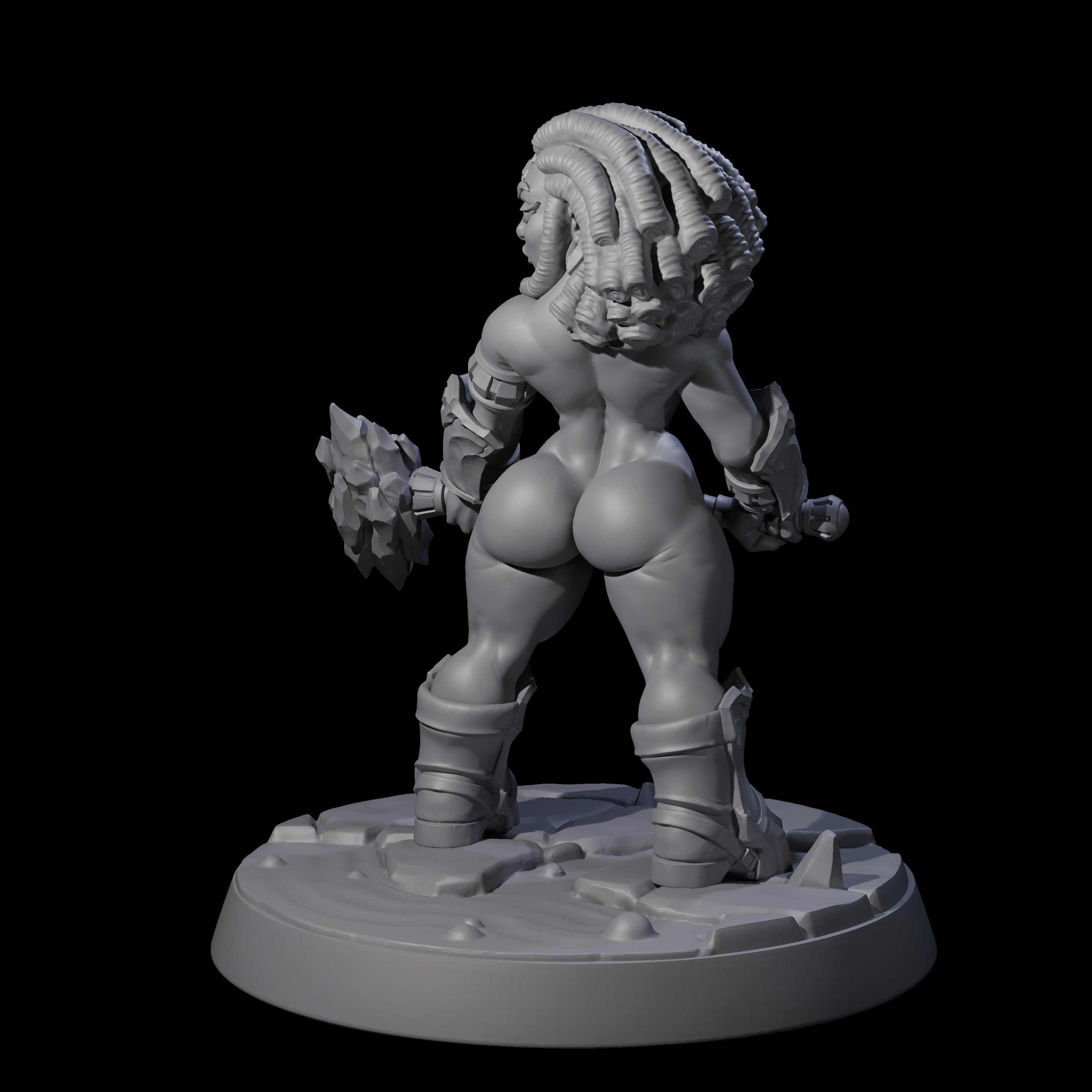 Cheeky Dwarf Miner Pinup Miniature for Dungeons and Dragons, Pathfinder or other TTRPGs