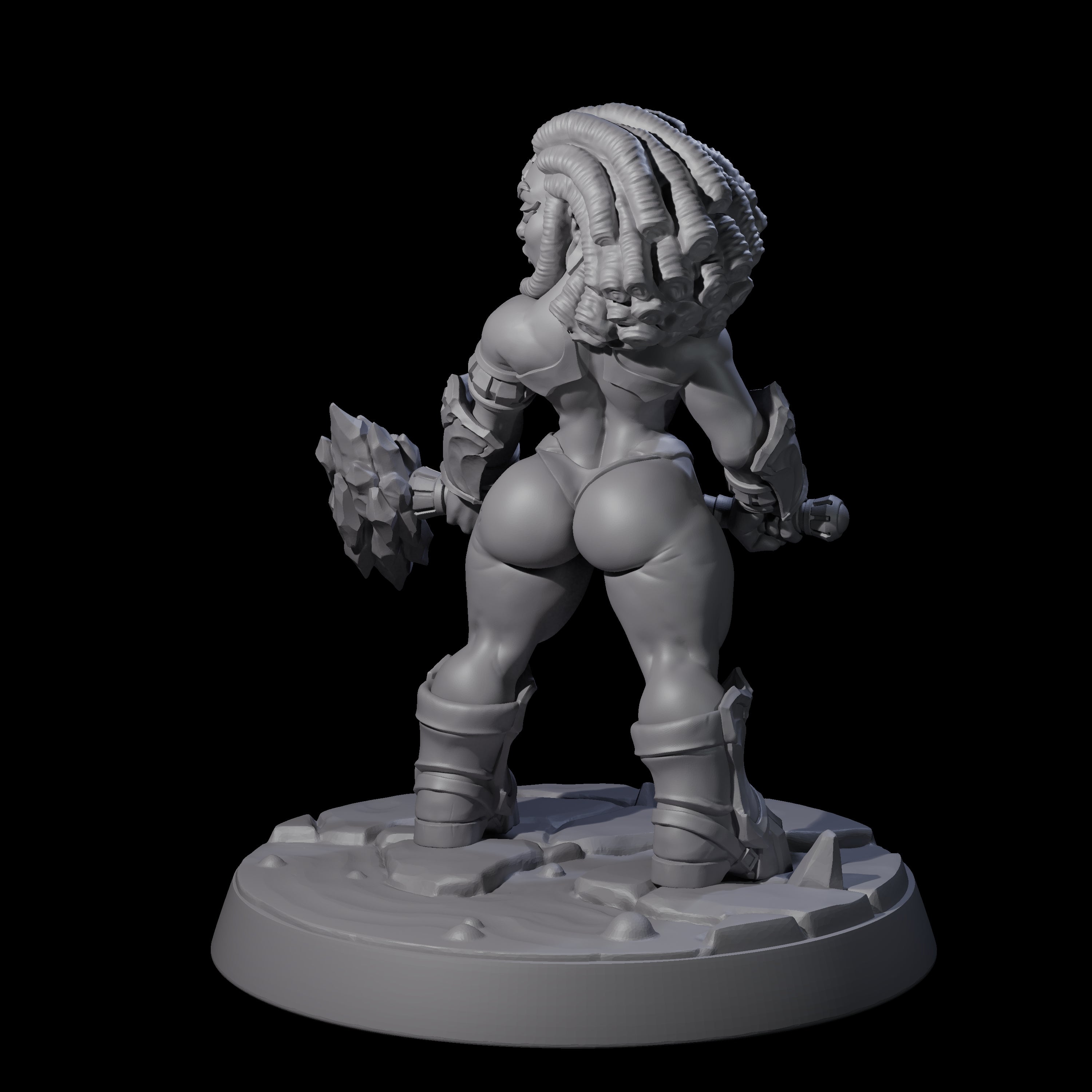 Cheeky Dwarf Miner Pinup Miniature for Dungeons and Dragons, Pathfinder or other TTRPGs