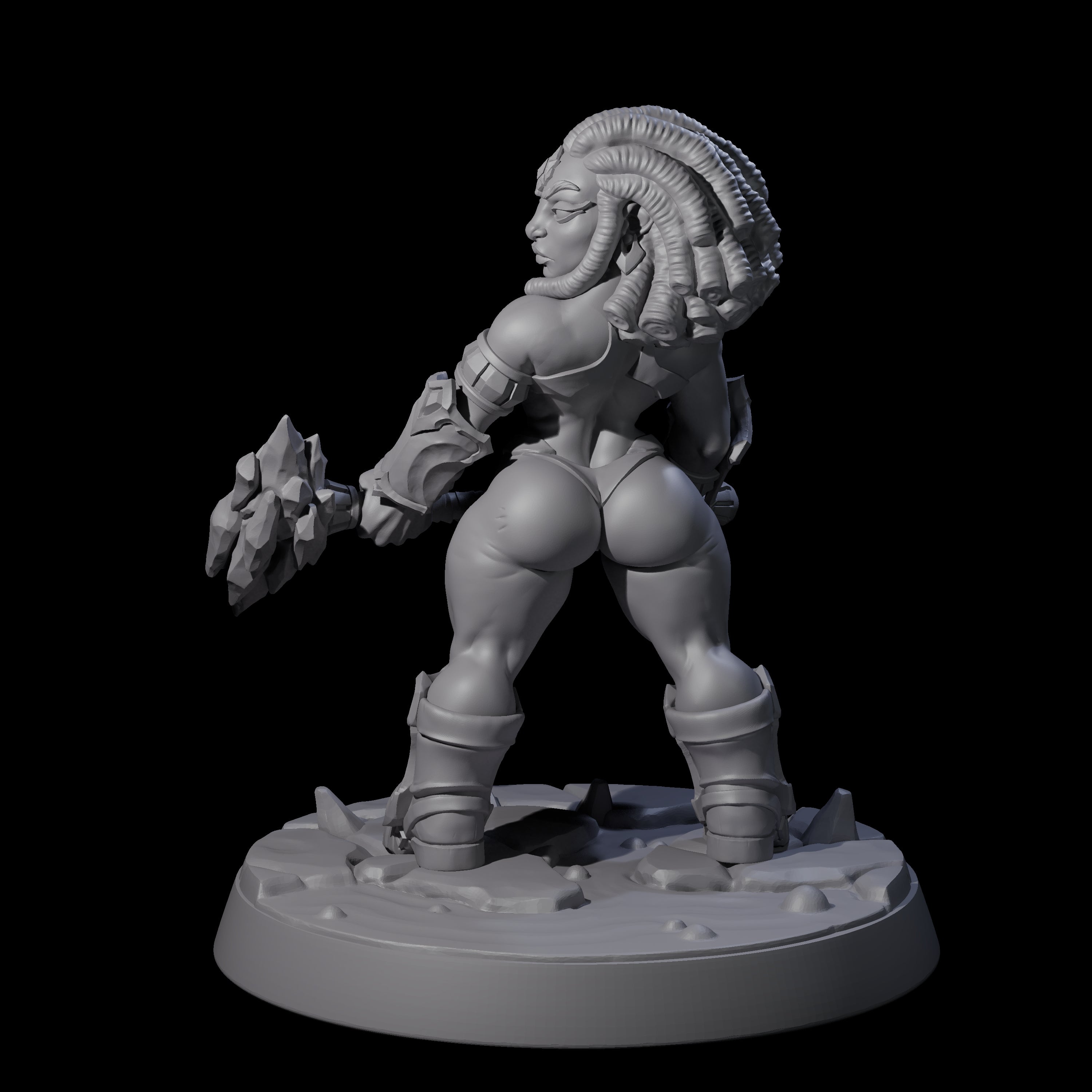 Cheeky Dwarf Miner Pinup Miniature for Dungeons and Dragons, Pathfinder or other TTRPGs