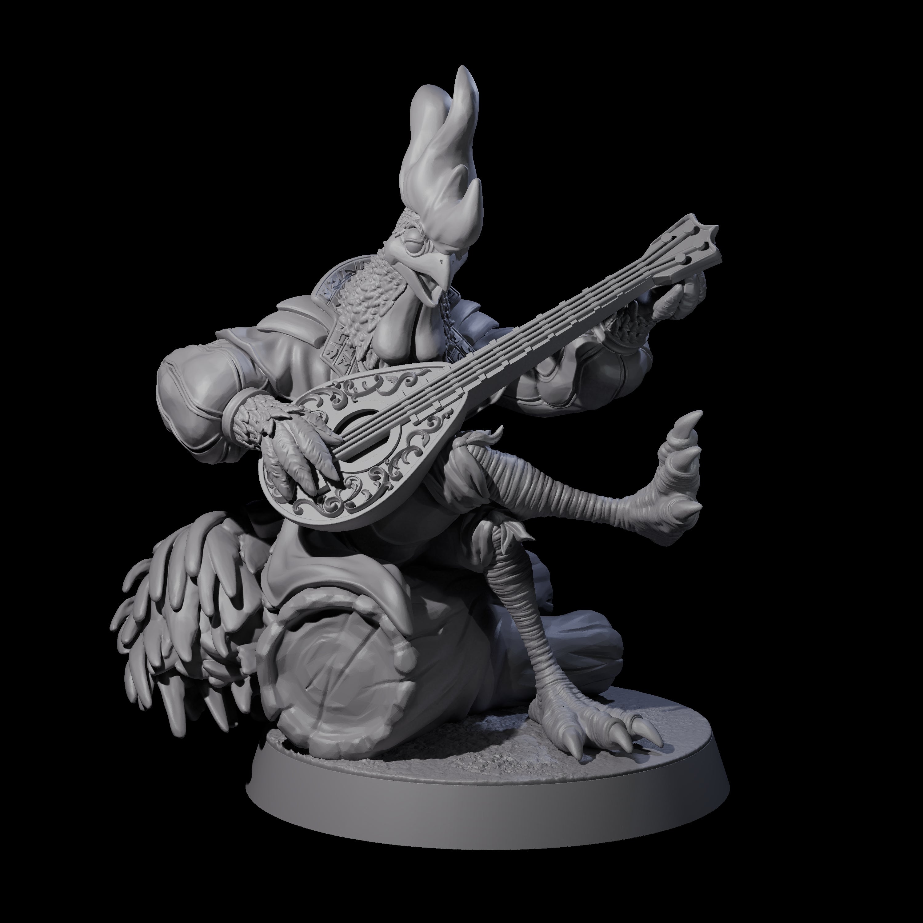 Chill Rooster Bard Miniature for Dungeons and Dragons, Pathfinder or other TTRPGs