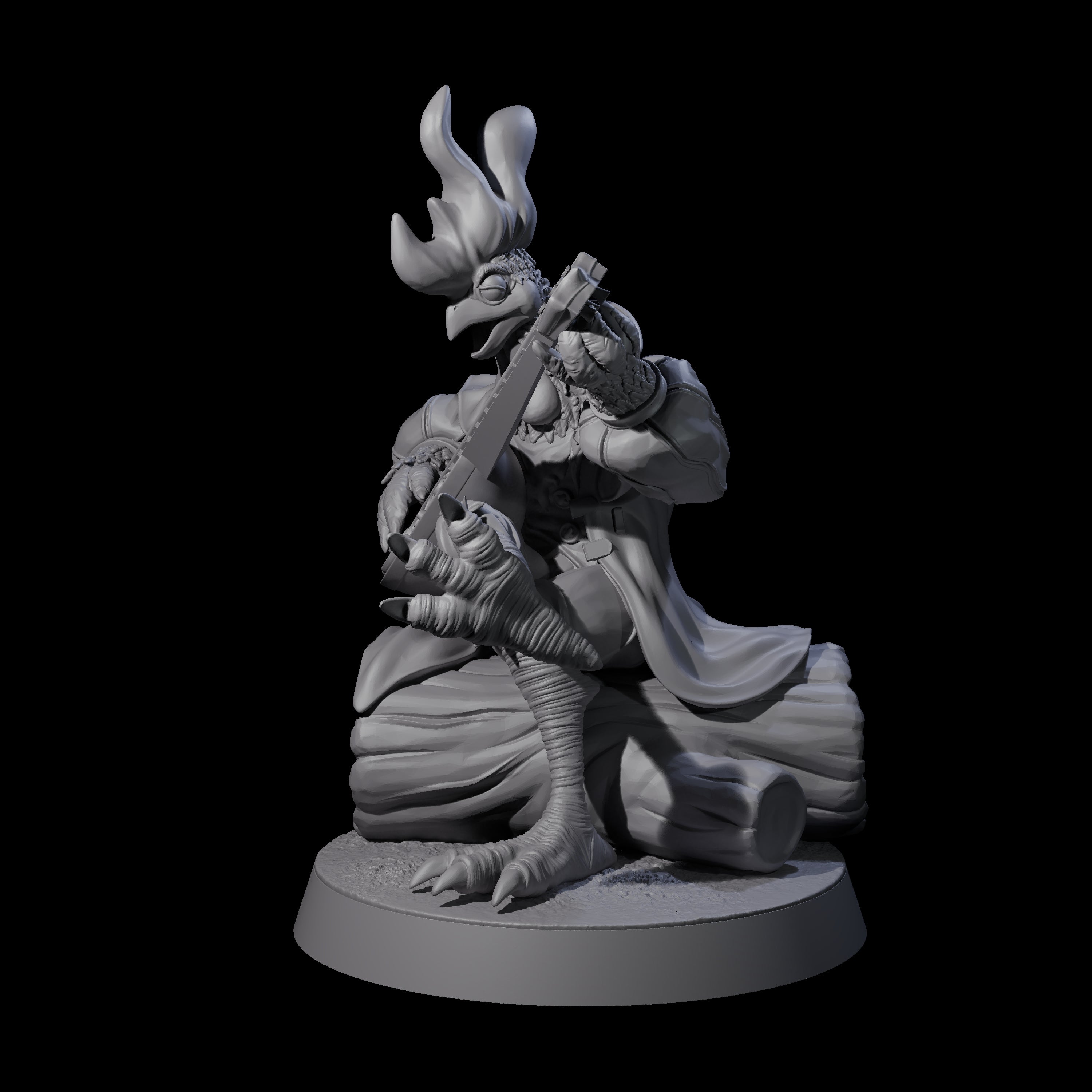 Chill Rooster Bard Miniature for Dungeons and Dragons, Pathfinder or other TTRPGs