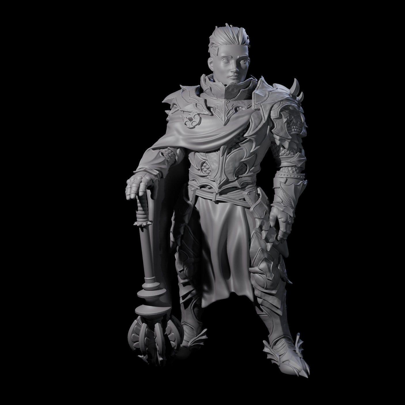 Chilled Dragon Guard Noble Miniature for Dungeons and Dragons, Pathfinder or other TTRPGs
