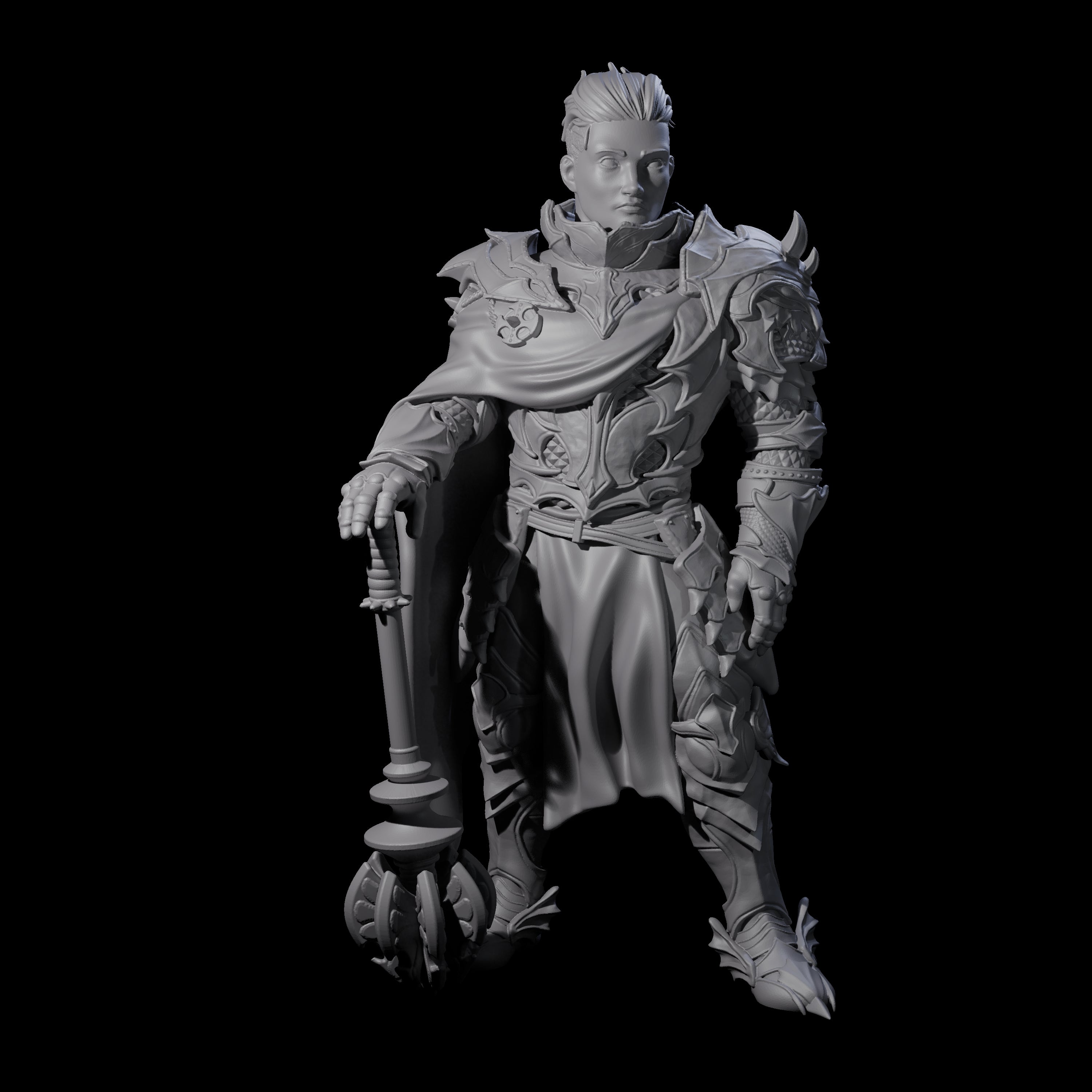 Chilled Dragon Guard Noble Miniature for Dungeons and Dragons, Pathfinder or other TTRPGs