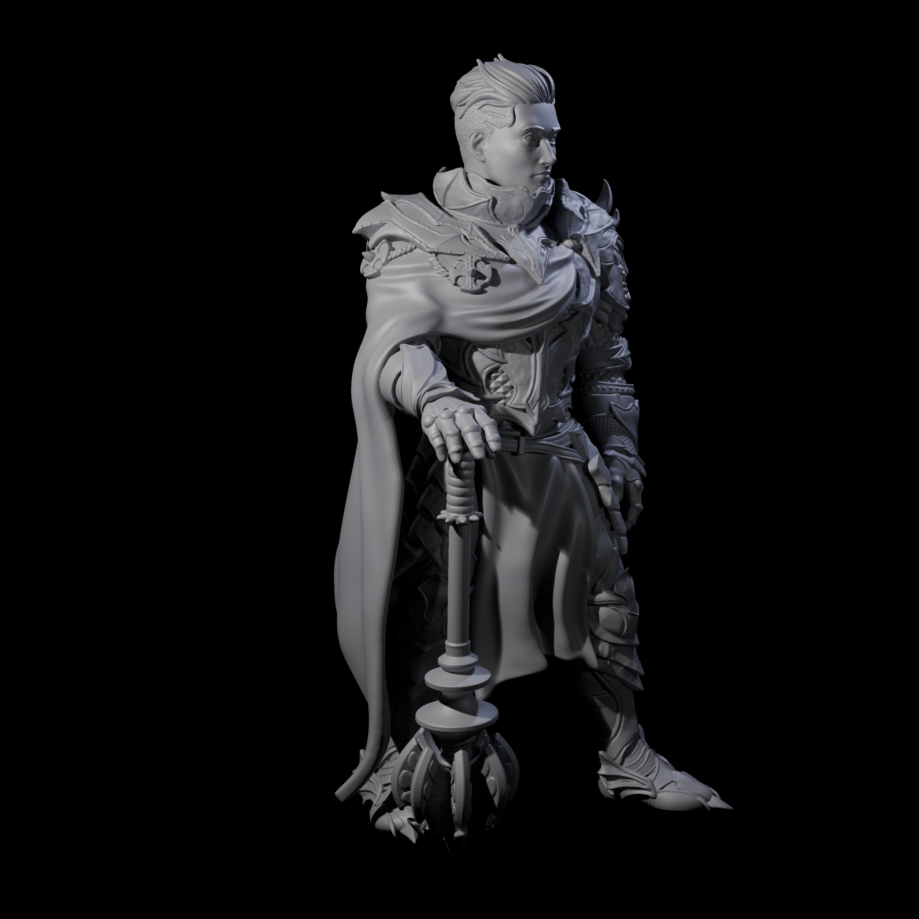 Chilled Dragon Guard Noble Miniature for Dungeons and Dragons, Pathfinder or other TTRPGs