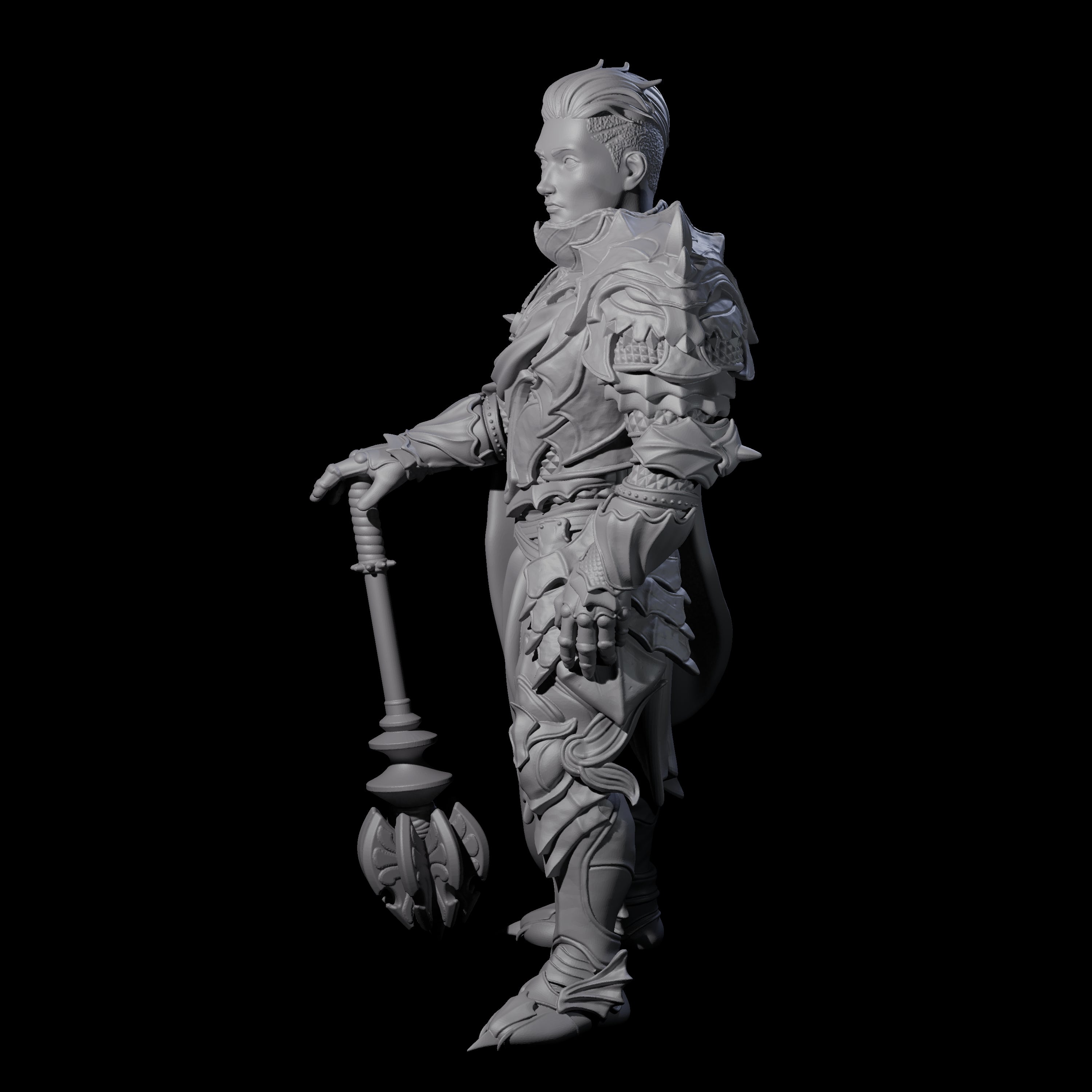 Chilled Dragon Guard Noble Miniature for Dungeons and Dragons, Pathfinder or other TTRPGs