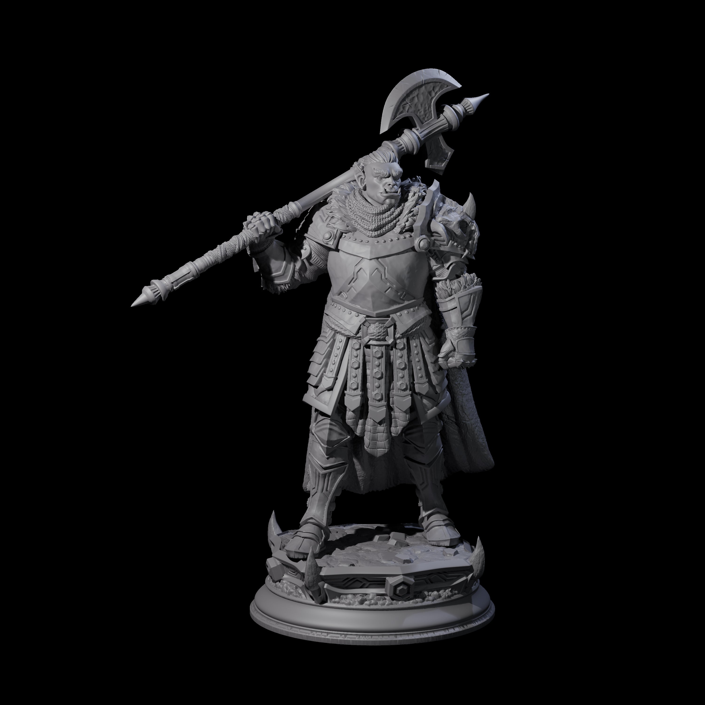 Chilled Orc Knight Miniature for Dungeons and Dragons, Pathfinder or other TTRPGs