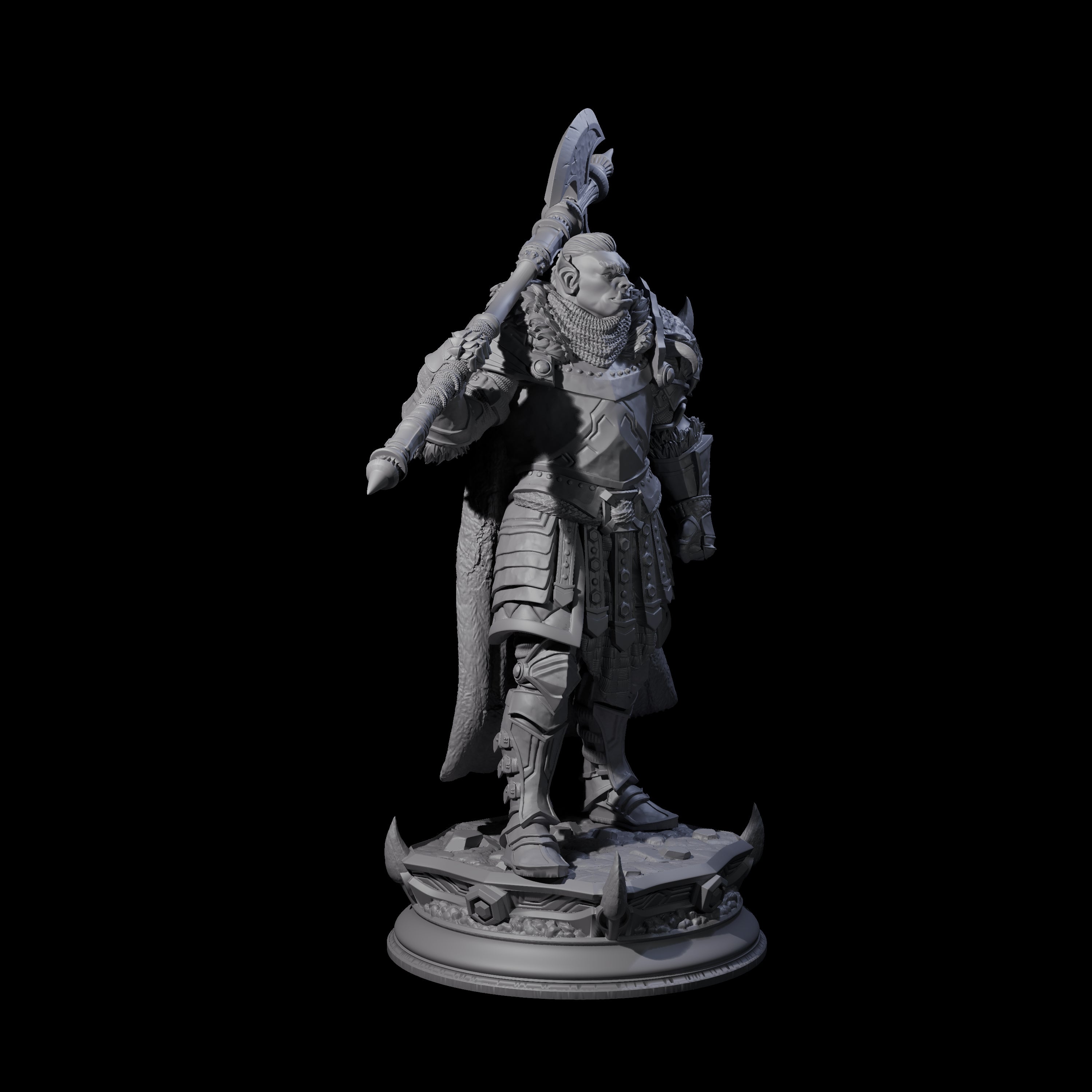 Chilled Orc Knight Miniature for Dungeons and Dragons, Pathfinder or other TTRPGs