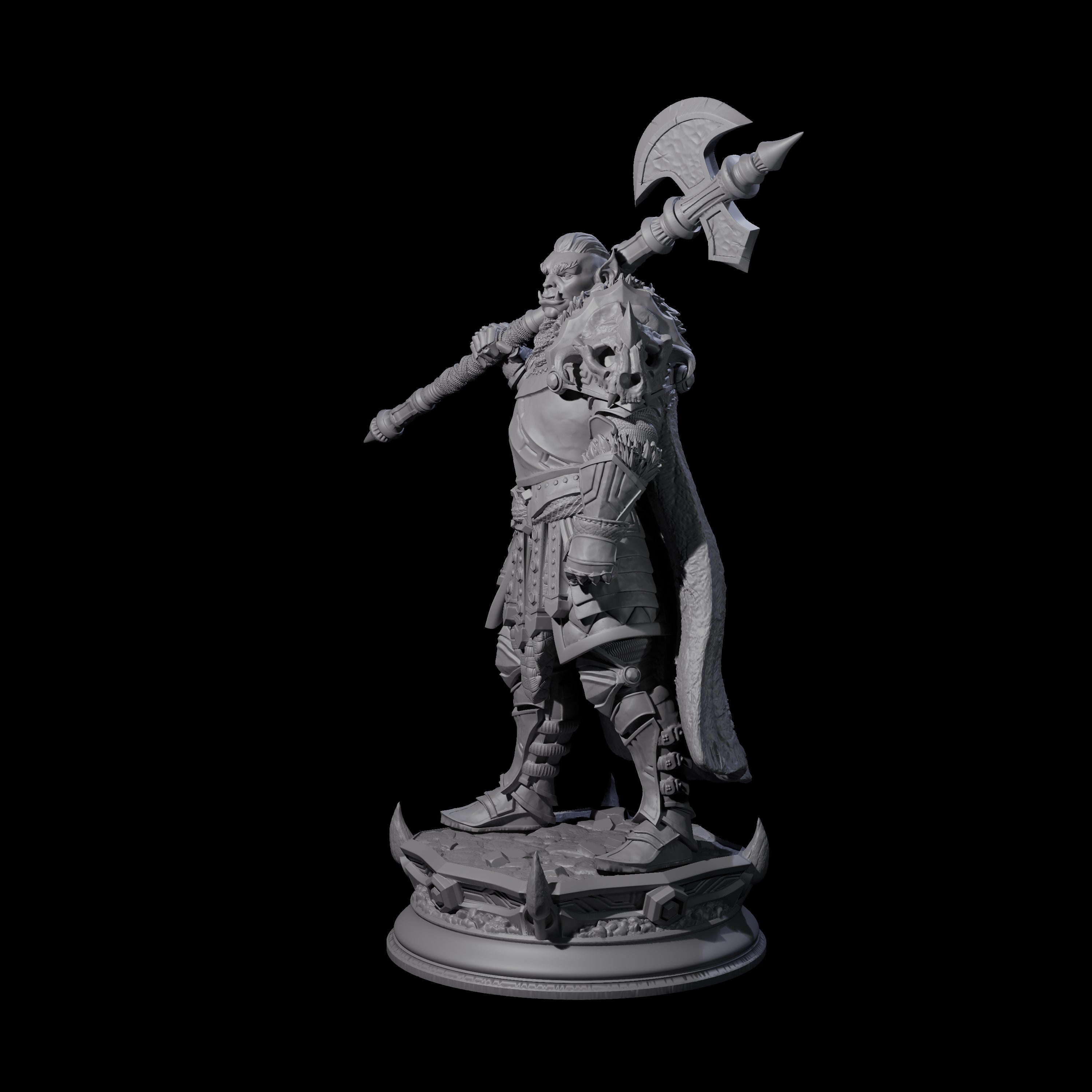 Chilled Orc Knight Miniature for Dungeons and Dragons, Pathfinder or other TTRPGs