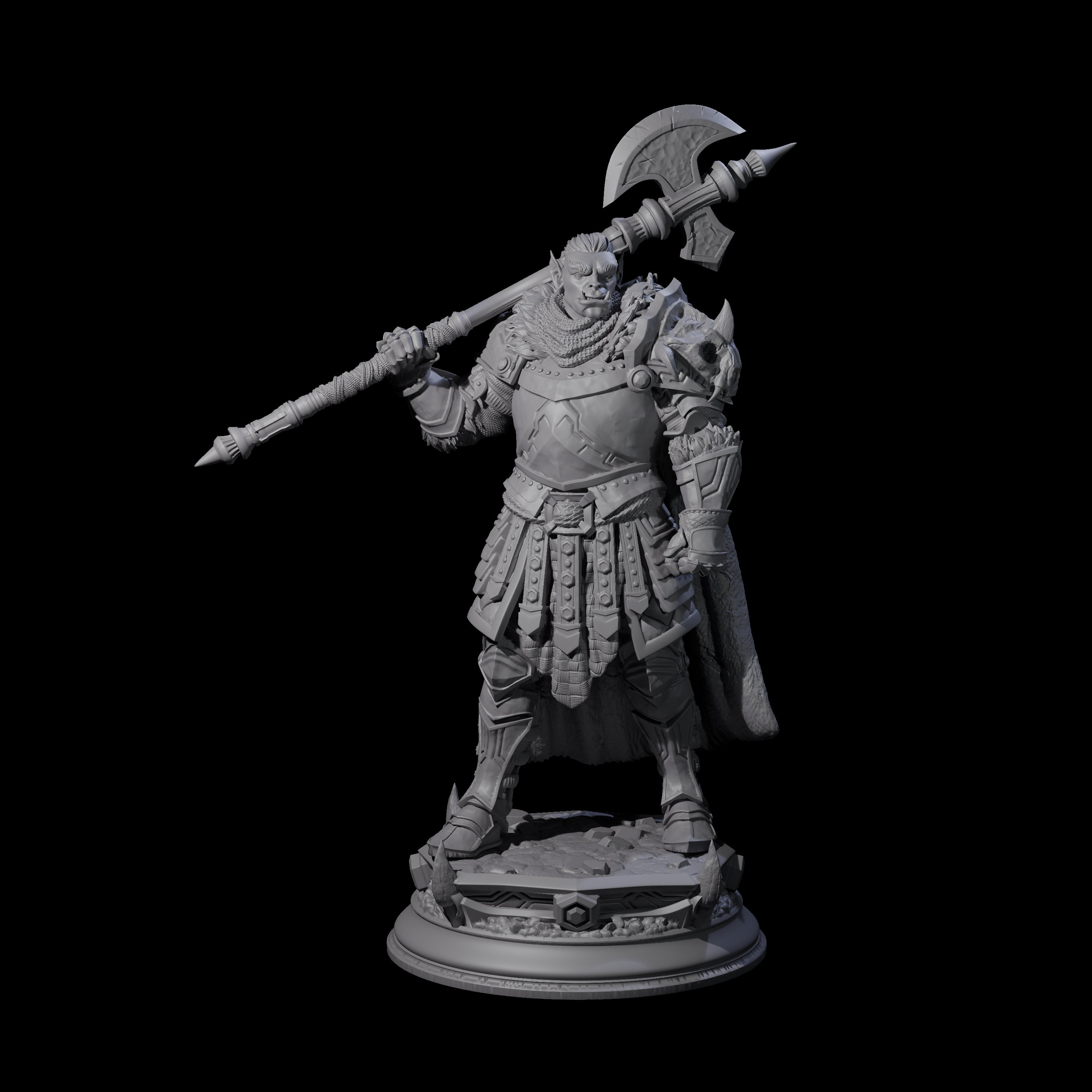 Chilled Orc Knight Miniature for Dungeons and Dragons, Pathfinder or other TTRPGs