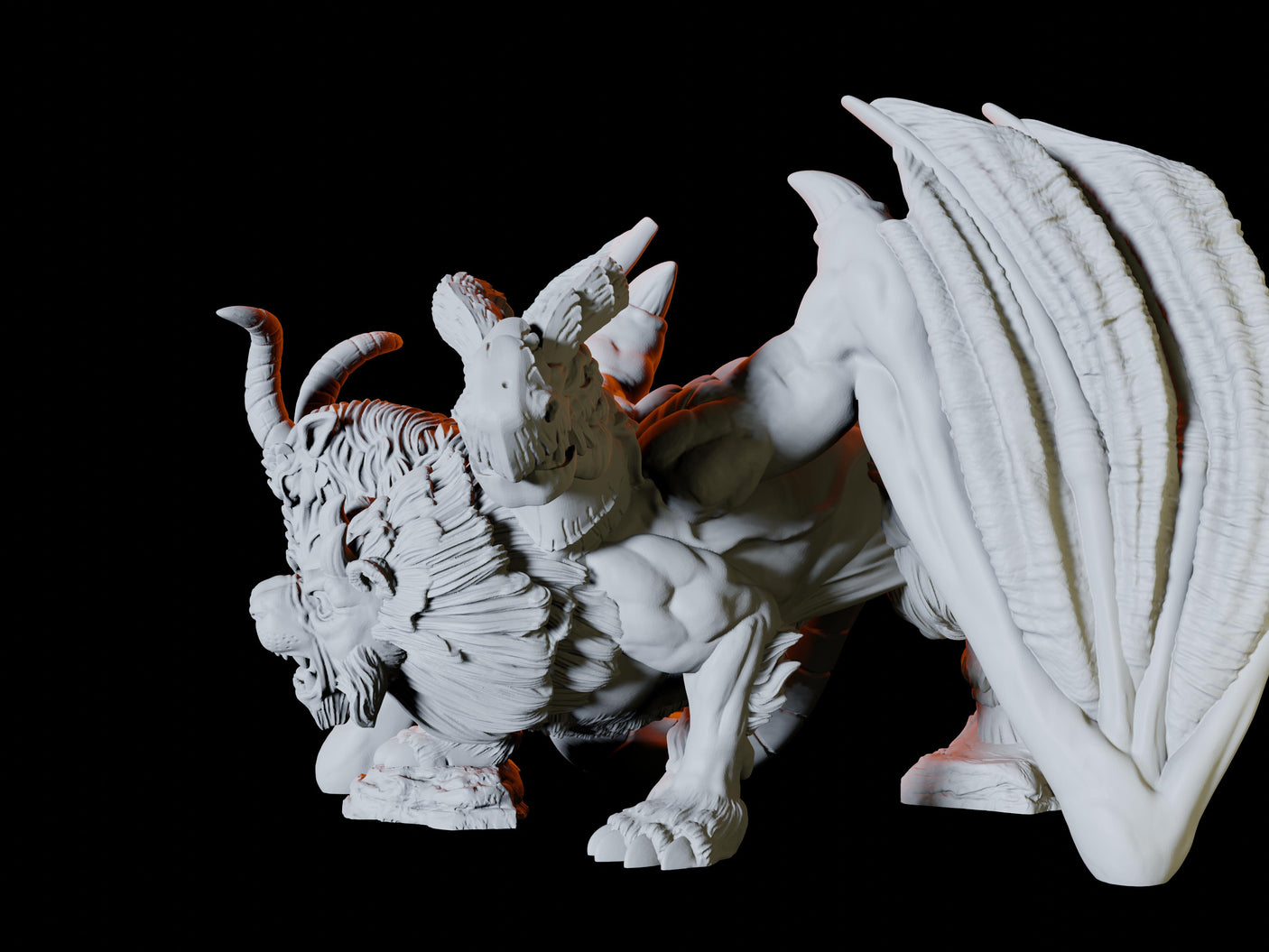 Chimera Miniature for Dungeons and Dragons, Pathfinder or other TTRPGs