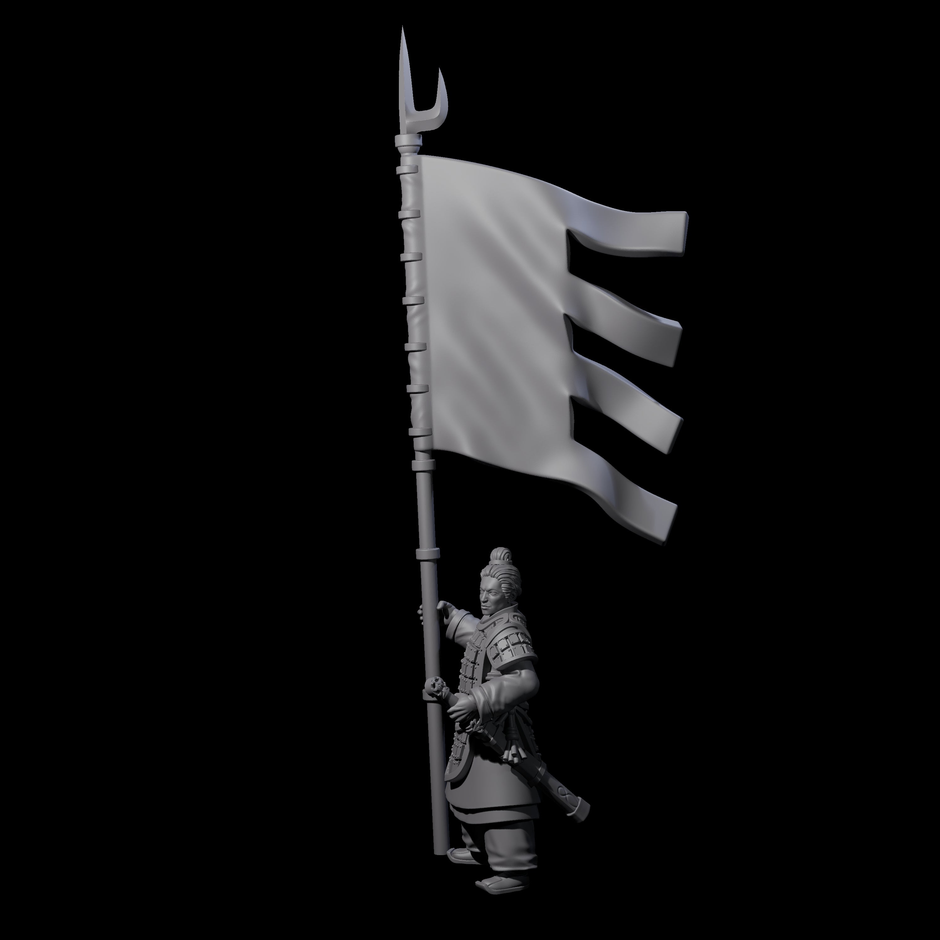 Chinese Brave Flagbearer Miniature for Dungeons and Dragons, Pathfinder or other TTRPGs