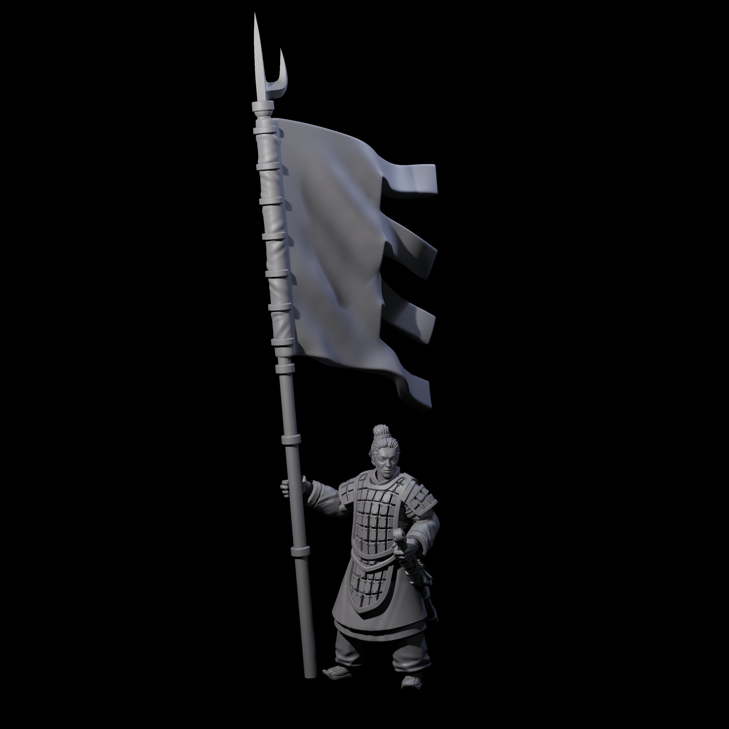Chinese Brave Flagbearer Miniature for Dungeons and Dragons, Pathfinder or other TTRPGs