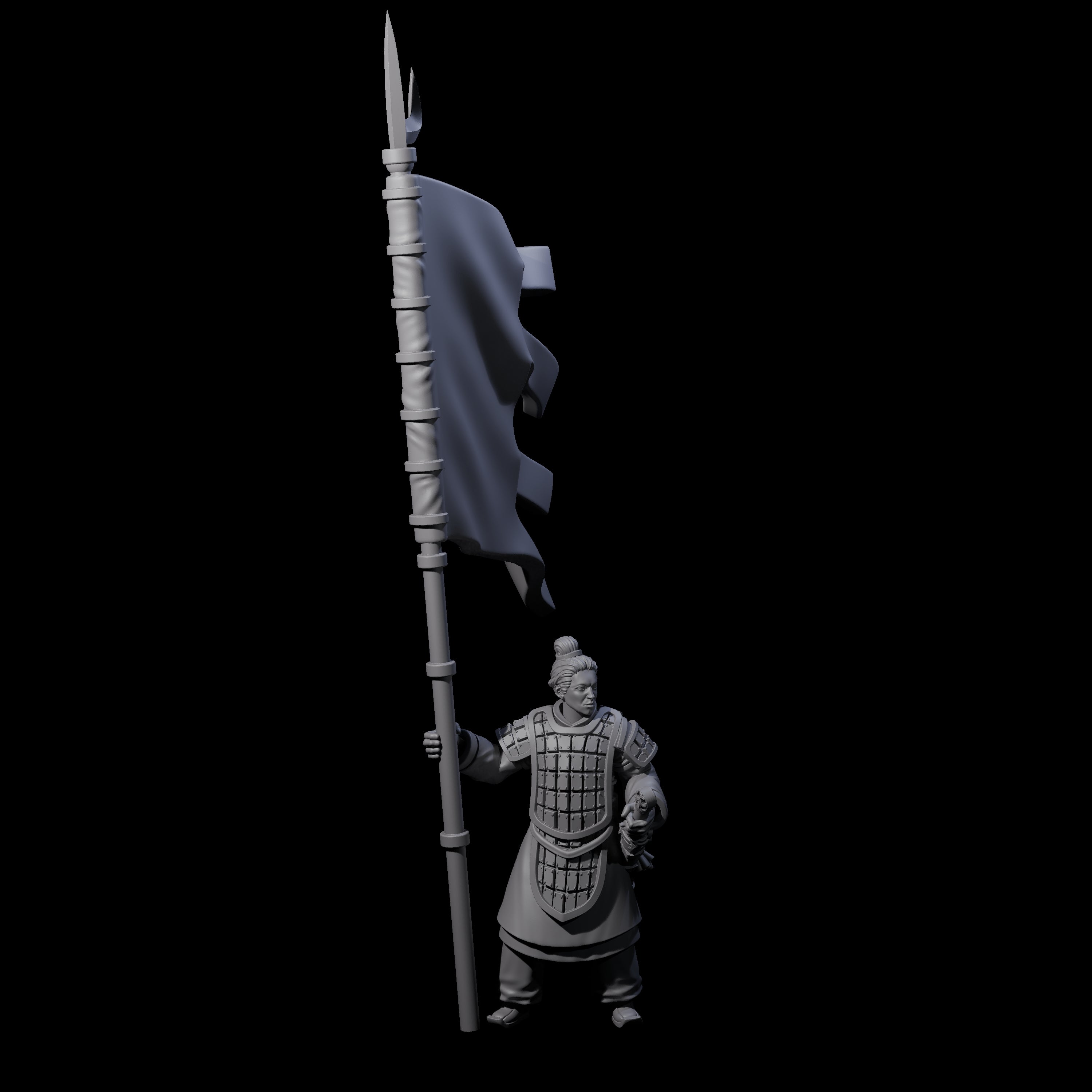 Chinese Brave Flagbearer Miniature for Dungeons and Dragons, Pathfinder or other TTRPGs