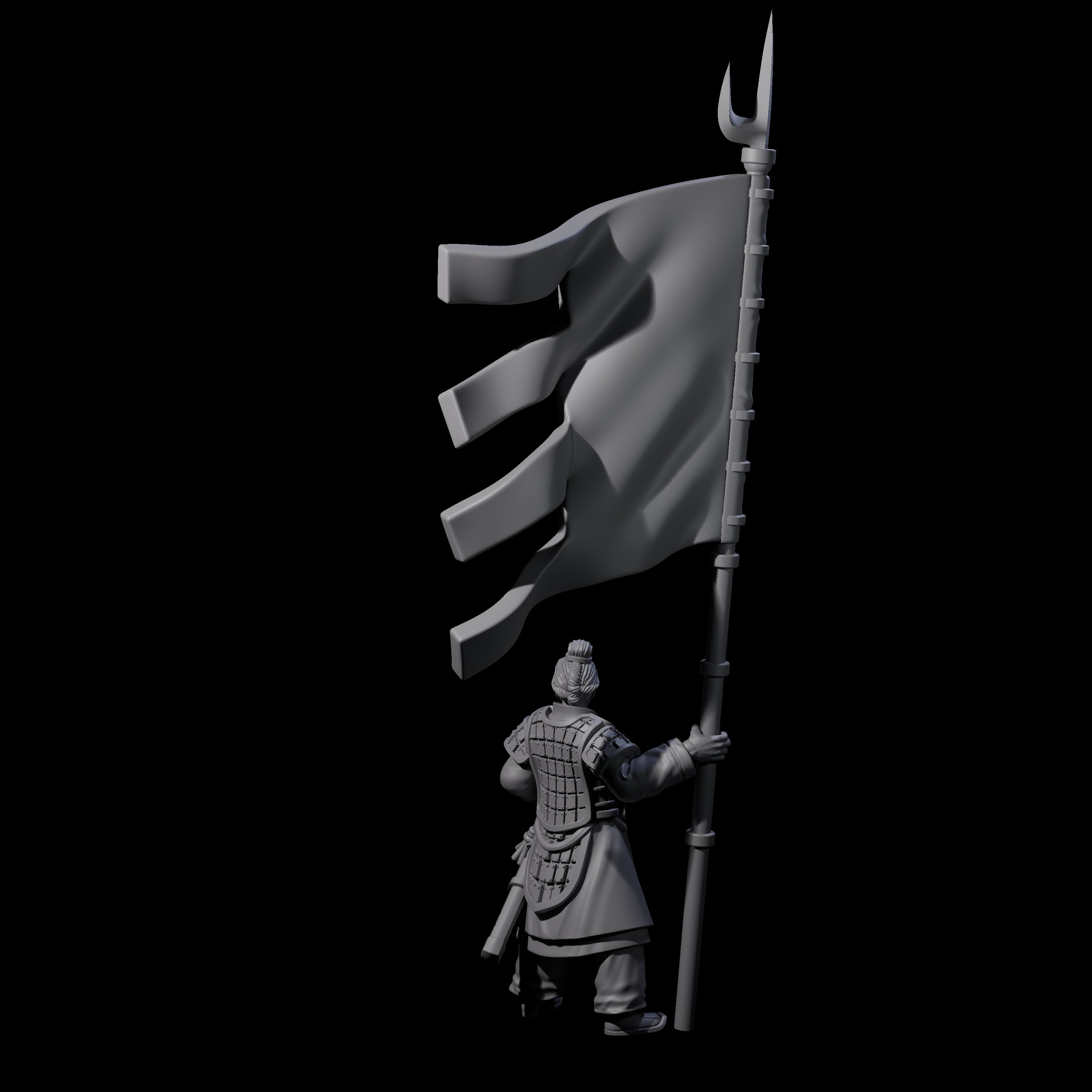 Chinese Brave Flagbearer Miniature for Dungeons and Dragons, Pathfinder or other TTRPGs