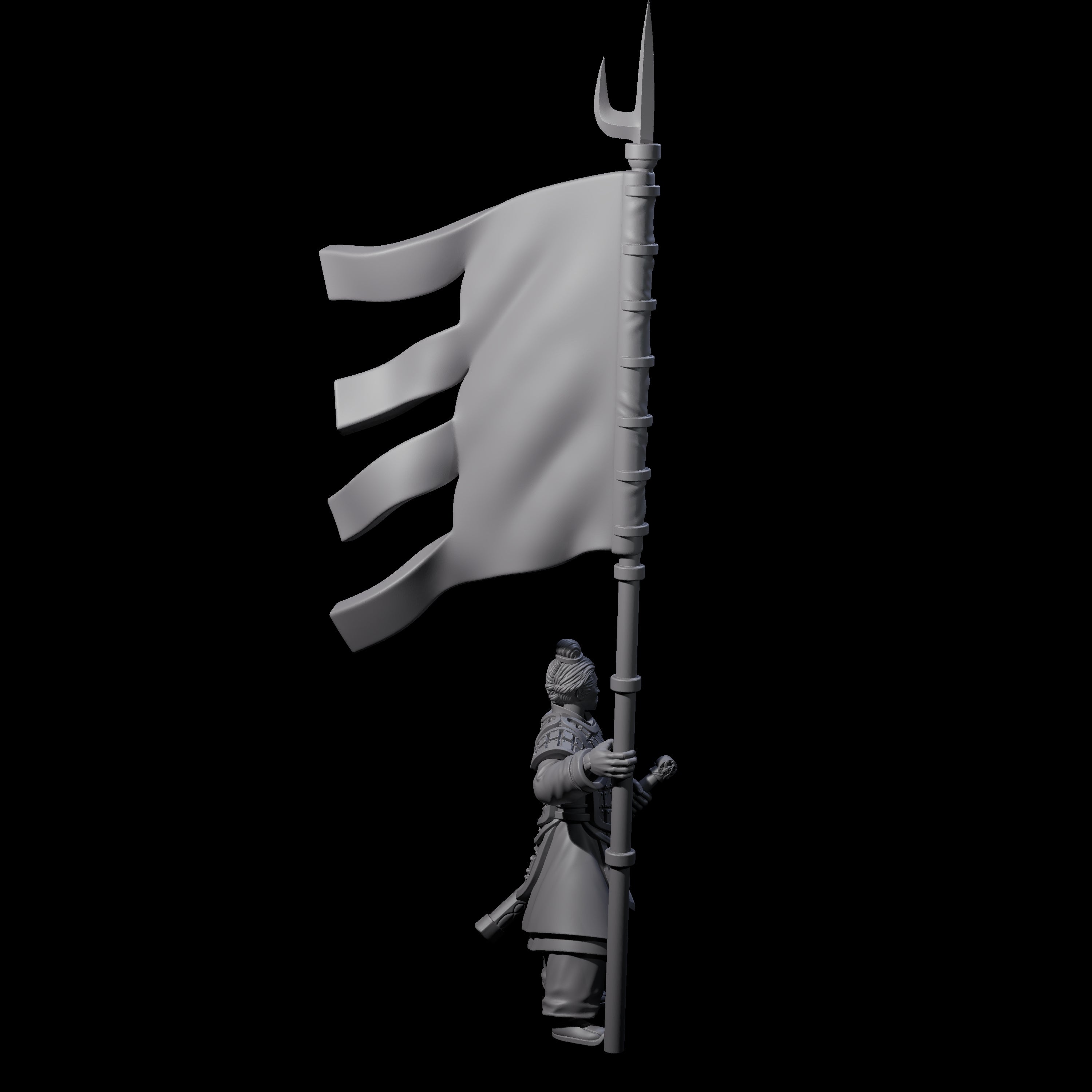 Chinese Brave Flagbearer Miniature for Dungeons and Dragons, Pathfinder or other TTRPGs