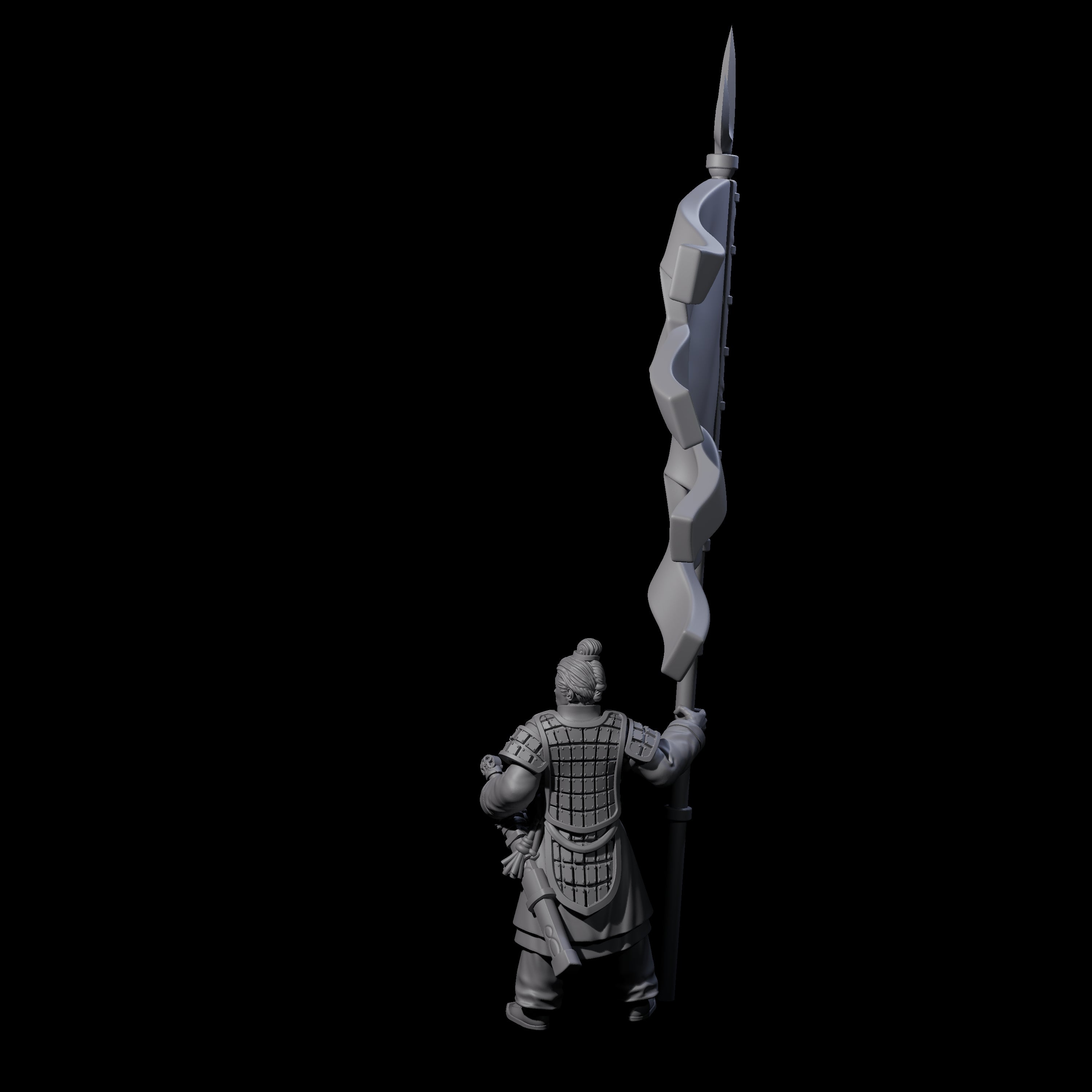 Chinese Brave Flagbearer Miniature for Dungeons and Dragons, Pathfinder or other TTRPGs
