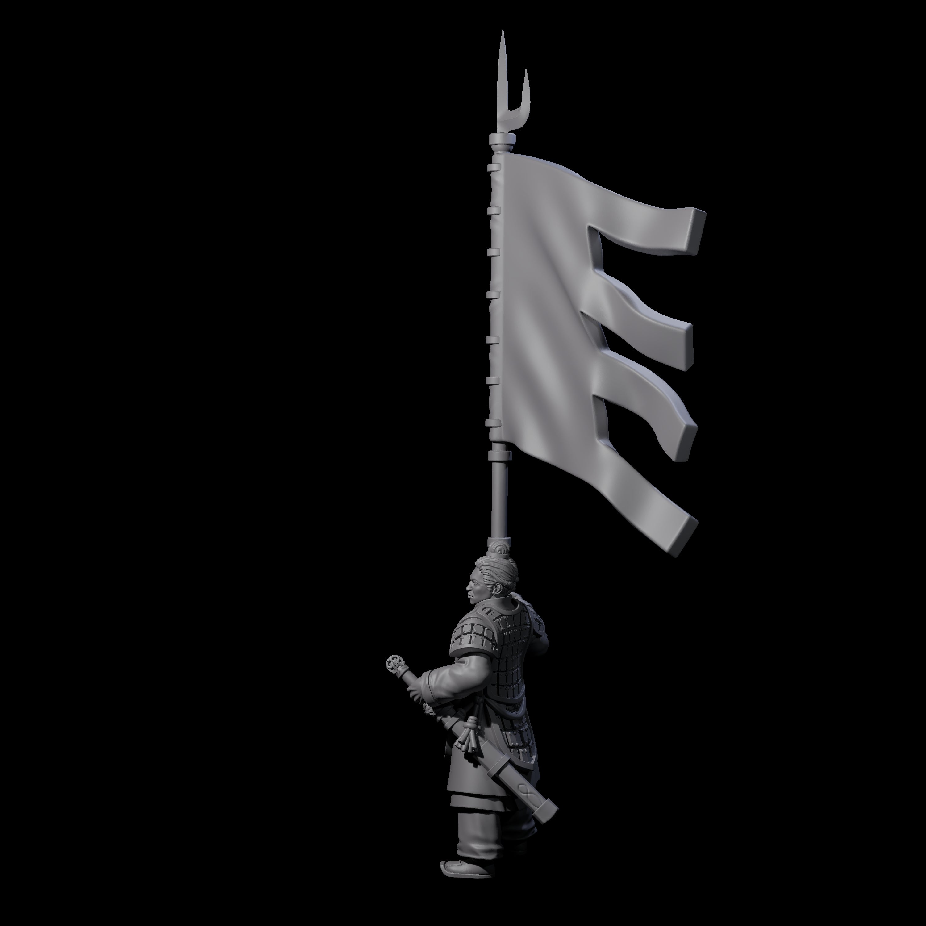 Chinese Brave Flagbearer Miniature for Dungeons and Dragons, Pathfinder or other TTRPGs
