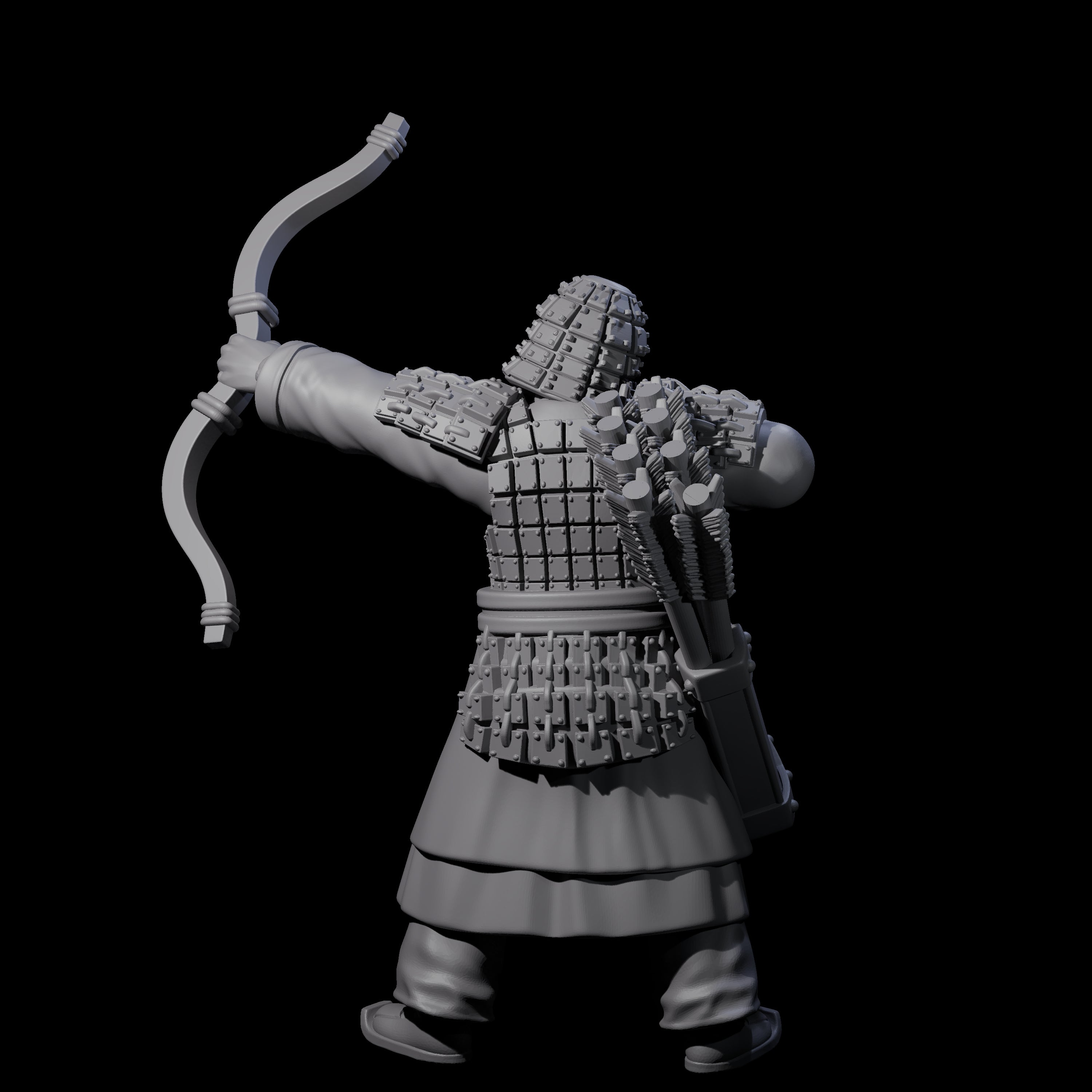 Chinese Dead Eye Terracotta Archer A Miniature for Dungeons and Dragons, Pathfinder or other TTRPGs