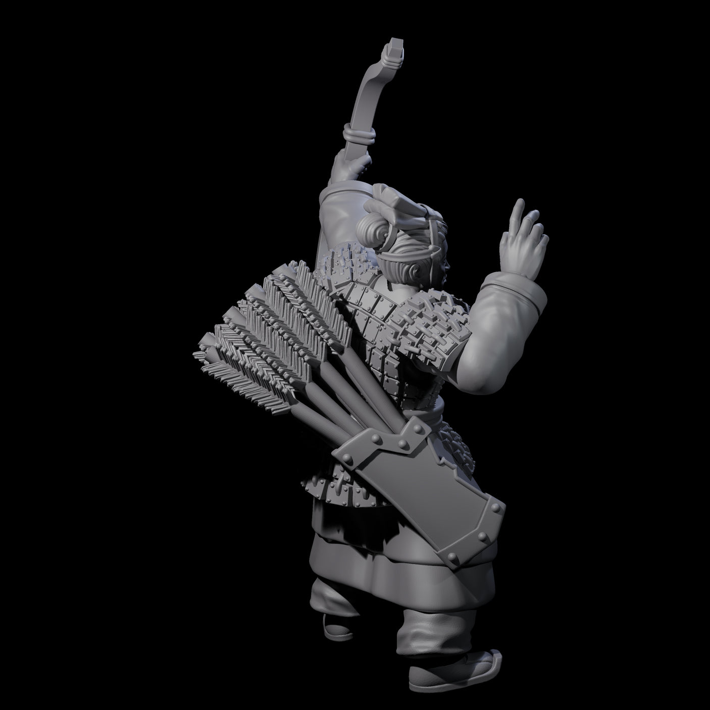 Chinese Dead Eye Terracotta Archer C Miniature for Dungeons and Dragons, Pathfinder or other TTRPGs