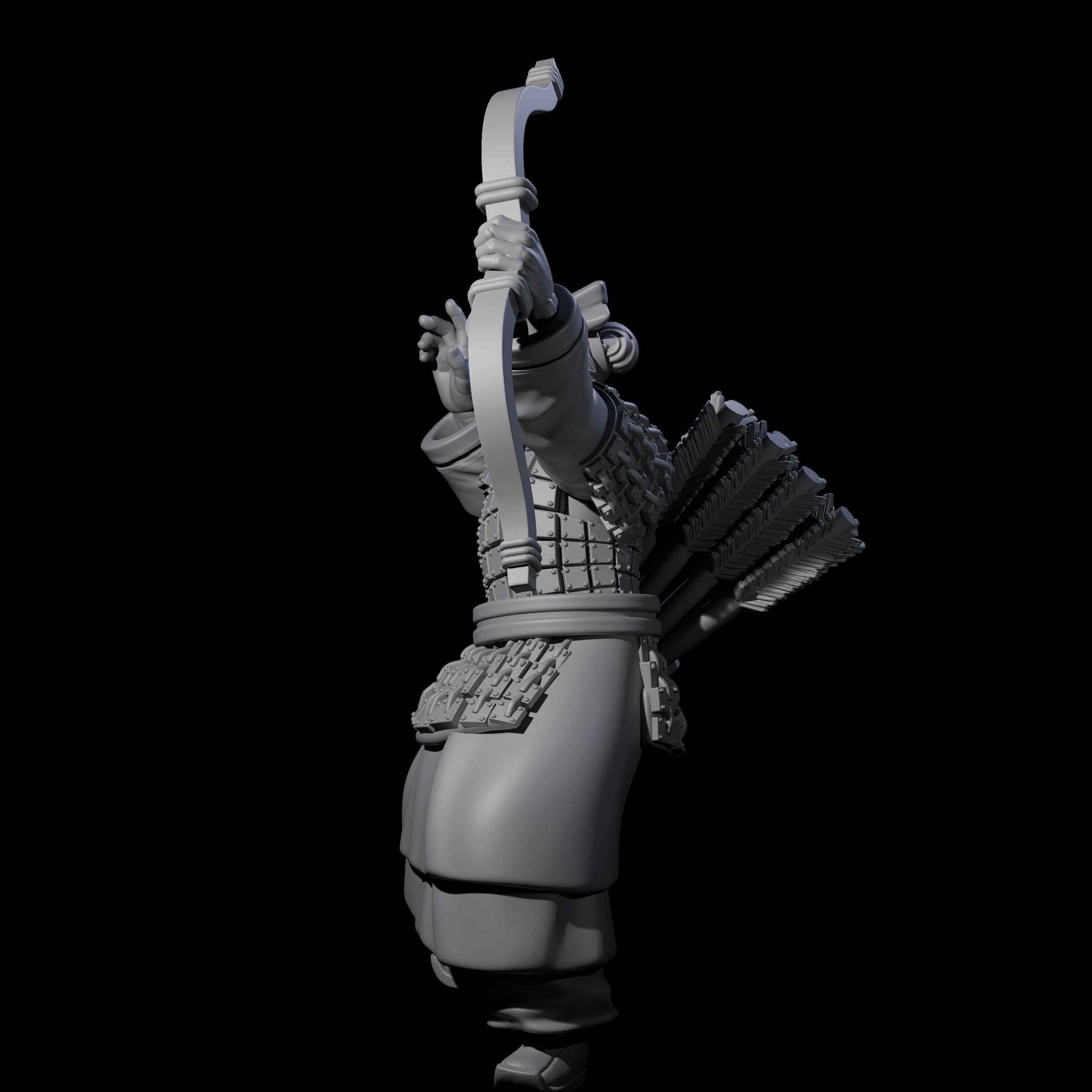 Chinese Dead Eye Terracotta Archer C Miniature for Dungeons and Dragons, Pathfinder or other TTRPGs