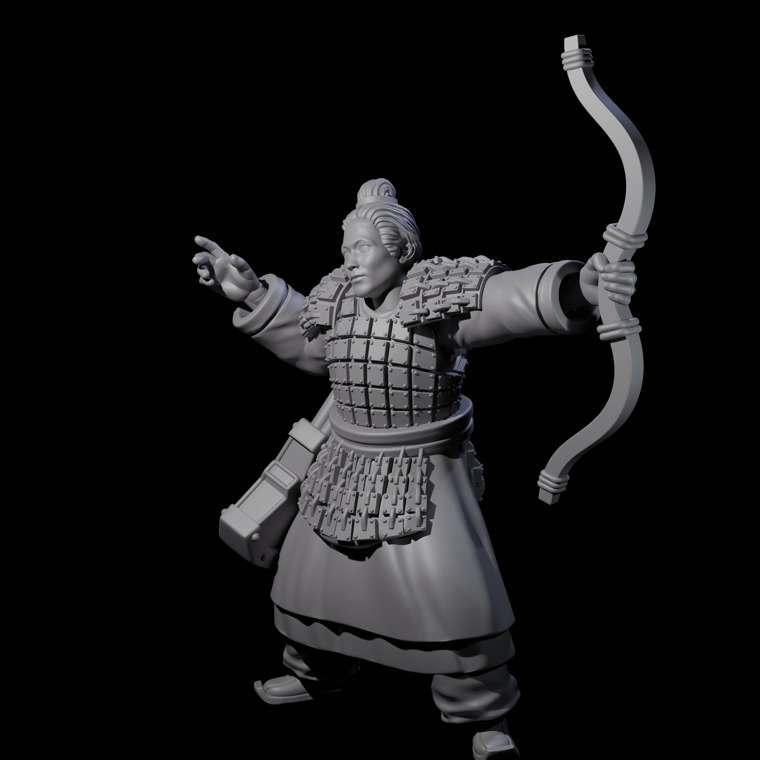 Chinese Dead Eye Terracotta Archer D Miniature for Dungeons and Dragons, Pathfinder or other TTRPGs