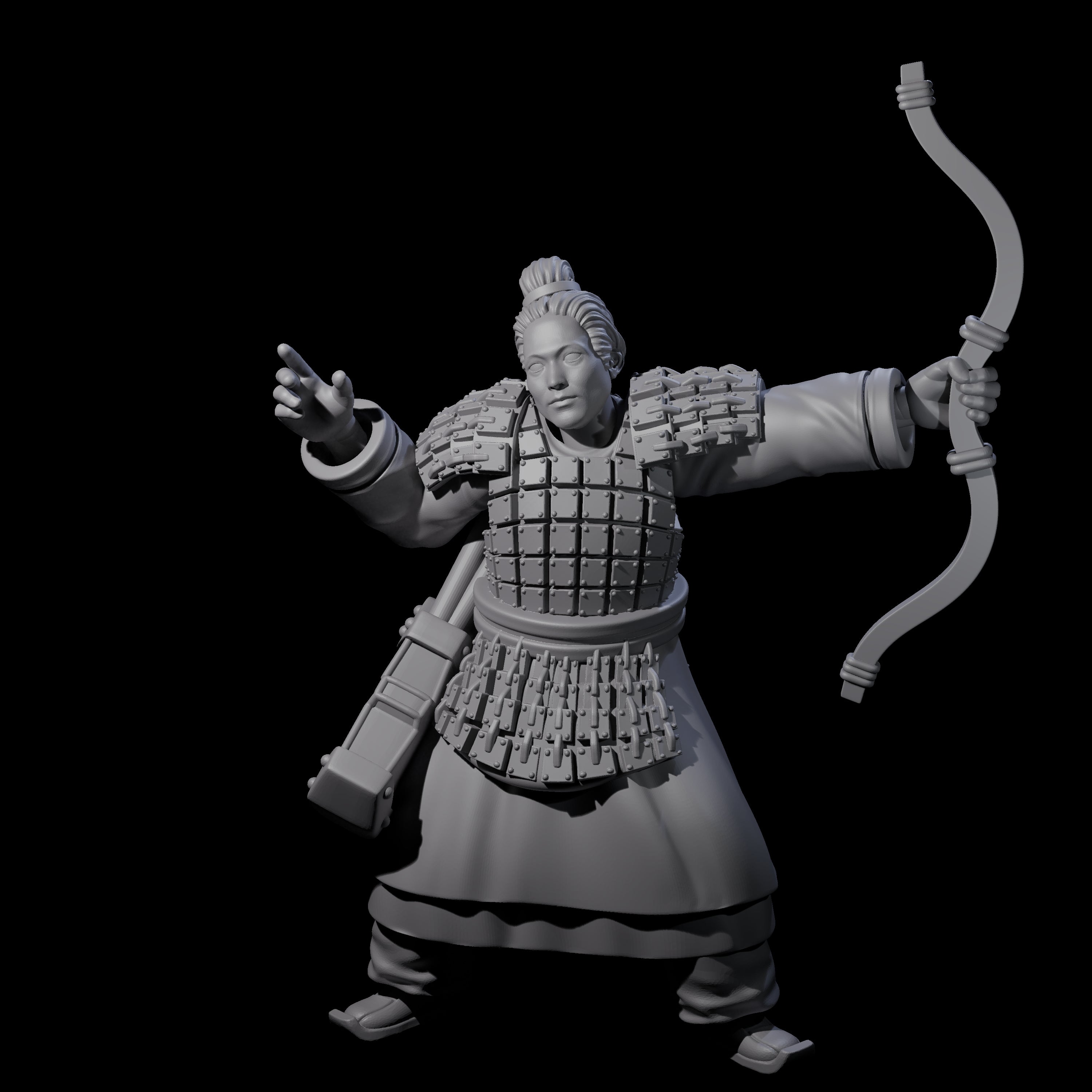 Chinese Dead Eye Terracotta Archer D Miniature for Dungeons and Dragons, Pathfinder or other TTRPGs