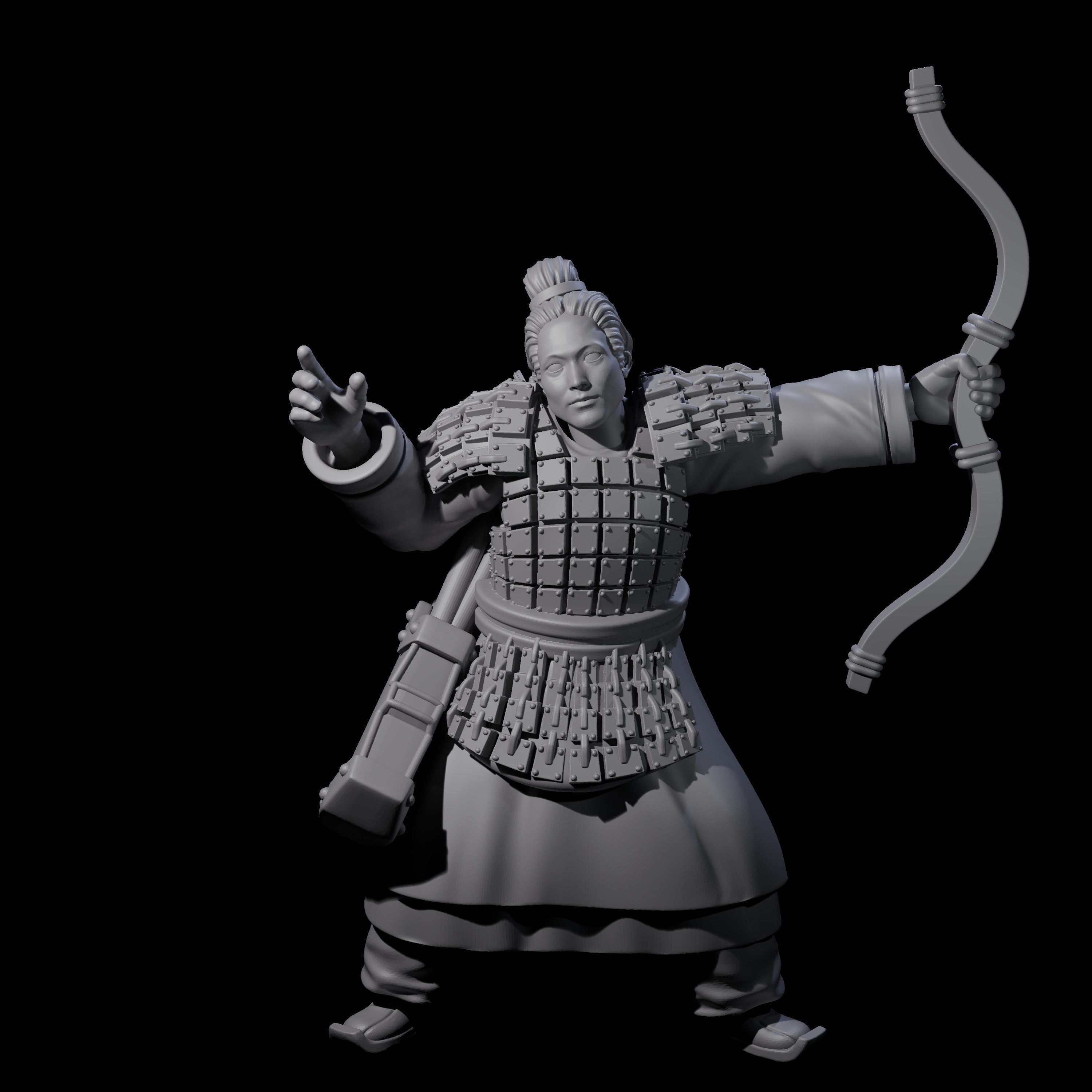 Chinese Dead Eye Terracotta Archer D Miniature for Dungeons and Dragons, Pathfinder or other TTRPGs