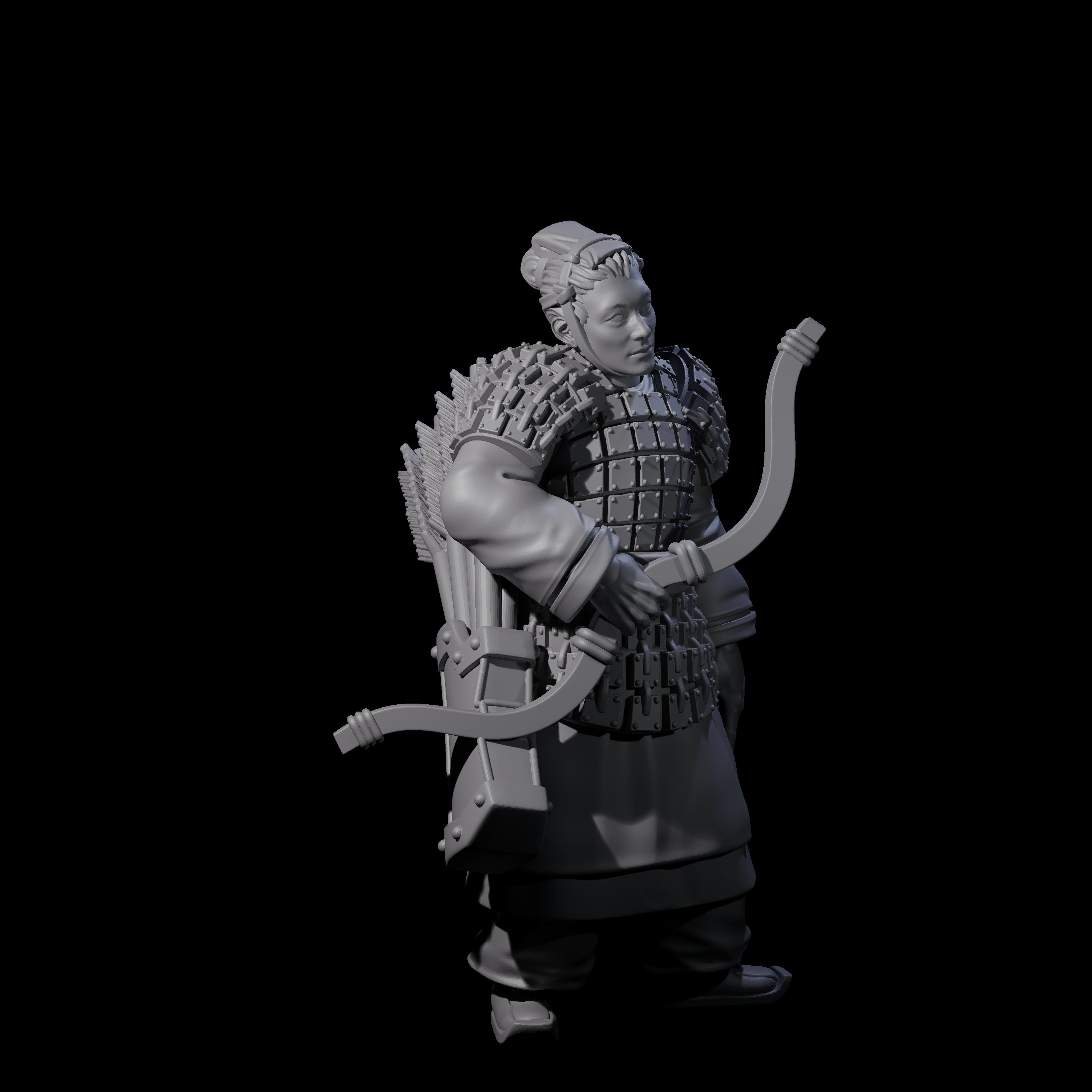 Chinese Dead Eye Terracotta Archer F Miniature for Dungeons and Dragons, Pathfinder or other TTRPGs