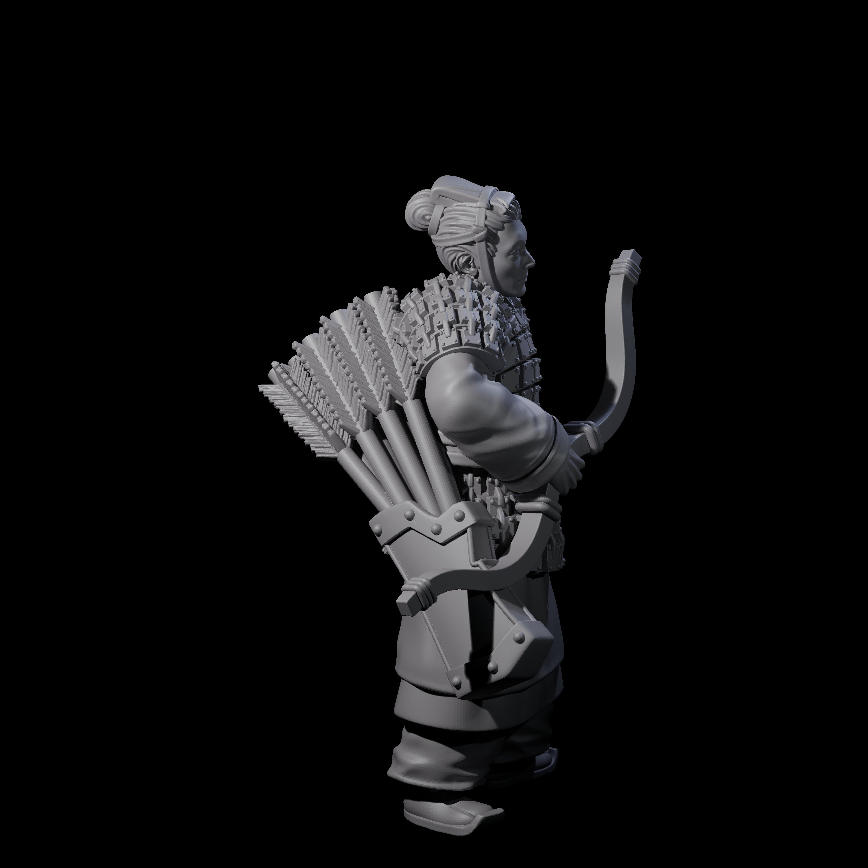 Chinese Dead Eye Terracotta Archer F Miniature for Dungeons and Dragons, Pathfinder or other TTRPGs