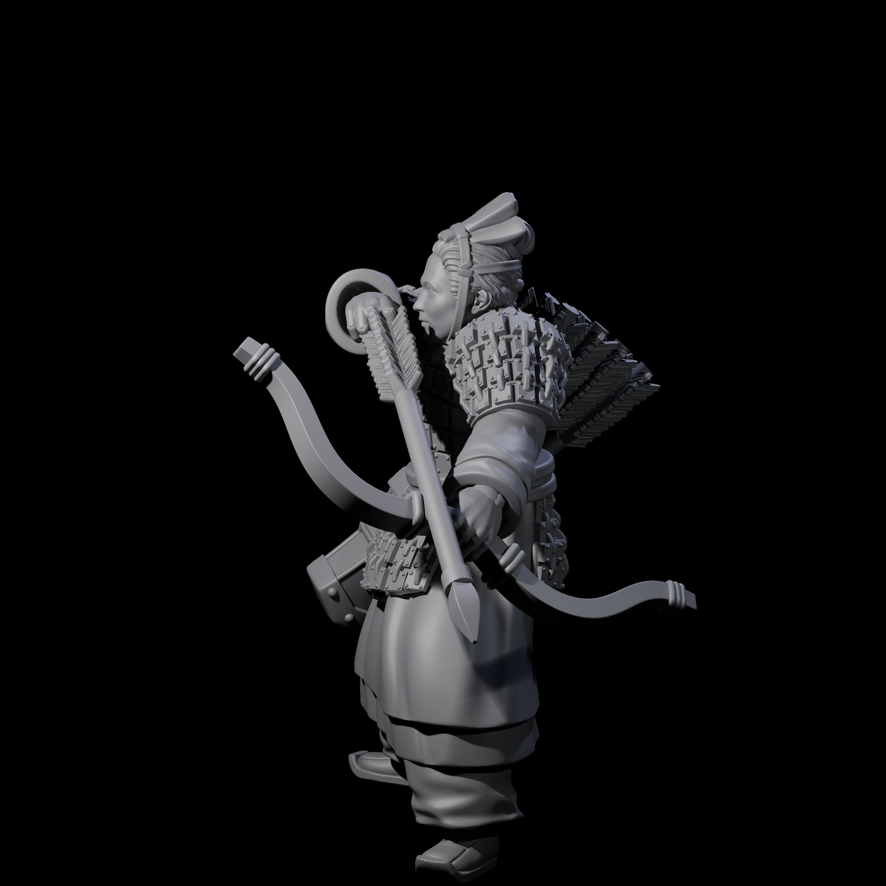 Chinese Dead Eye Terracotta Archer I Miniature for Dungeons and Dragons, Pathfinder or other TTRPGs