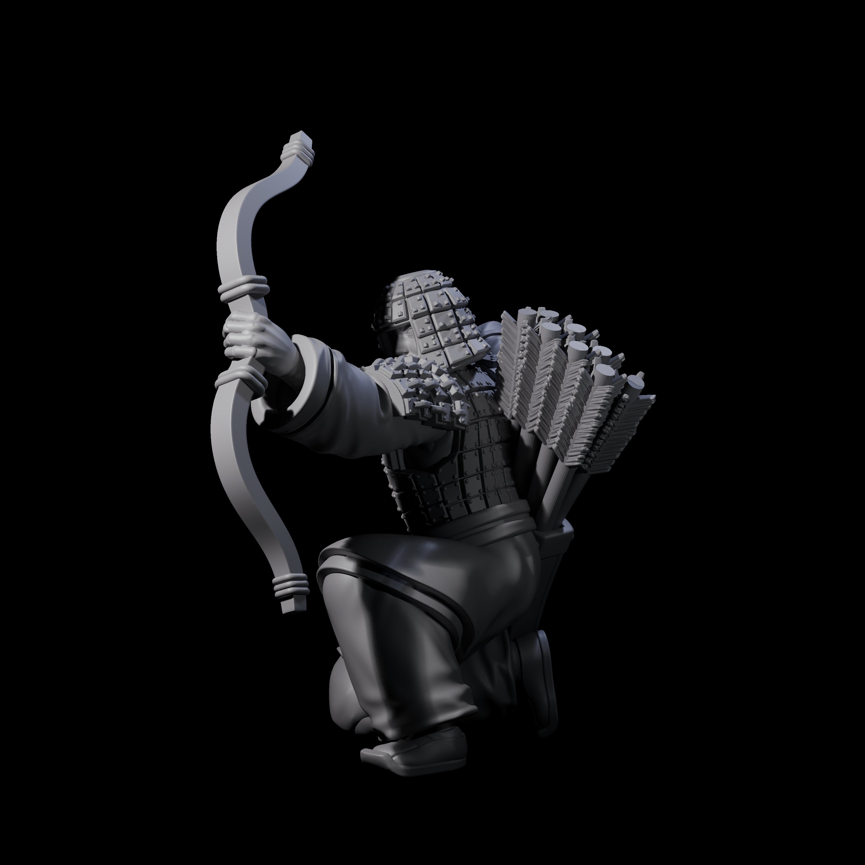 Chinese Dead Eye Terracotta Archer J Miniature for Dungeons and Dragons, Pathfinder or other TTRPGs