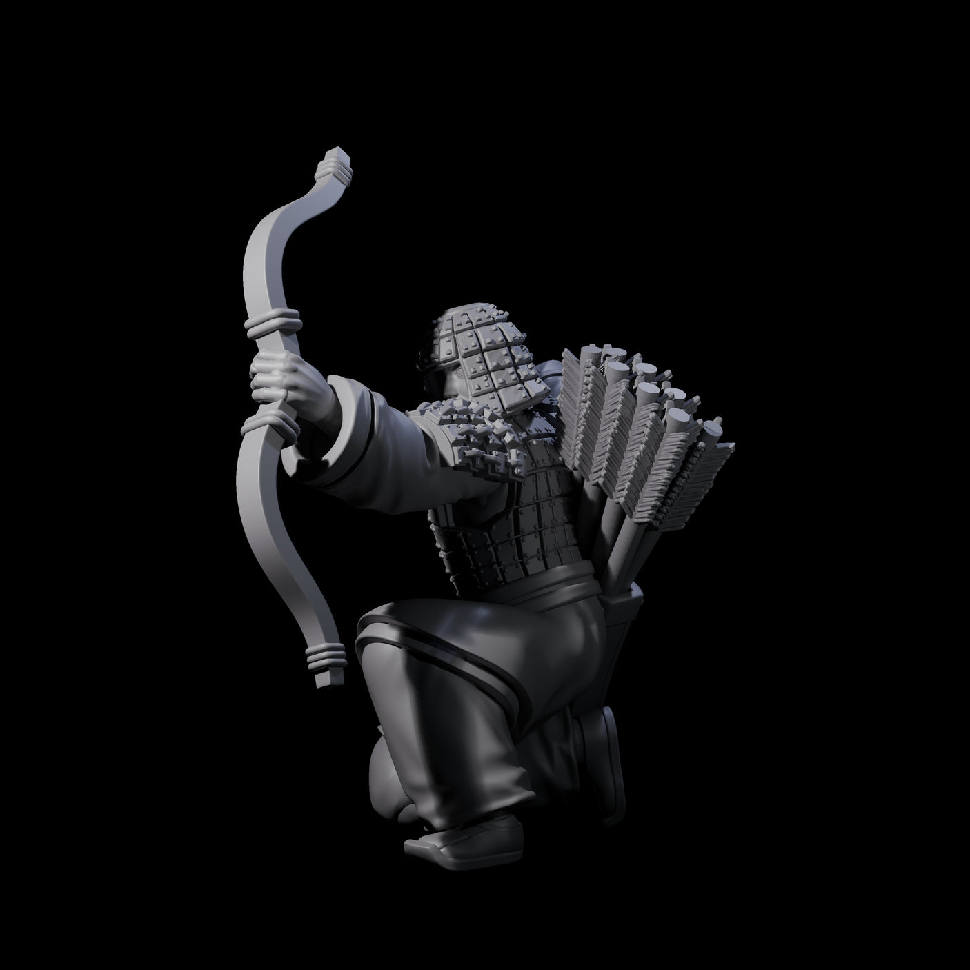 Chinese Dead Eye Terracotta Archer J Miniature for Dungeons and Dragons, Pathfinder or other TTRPGs