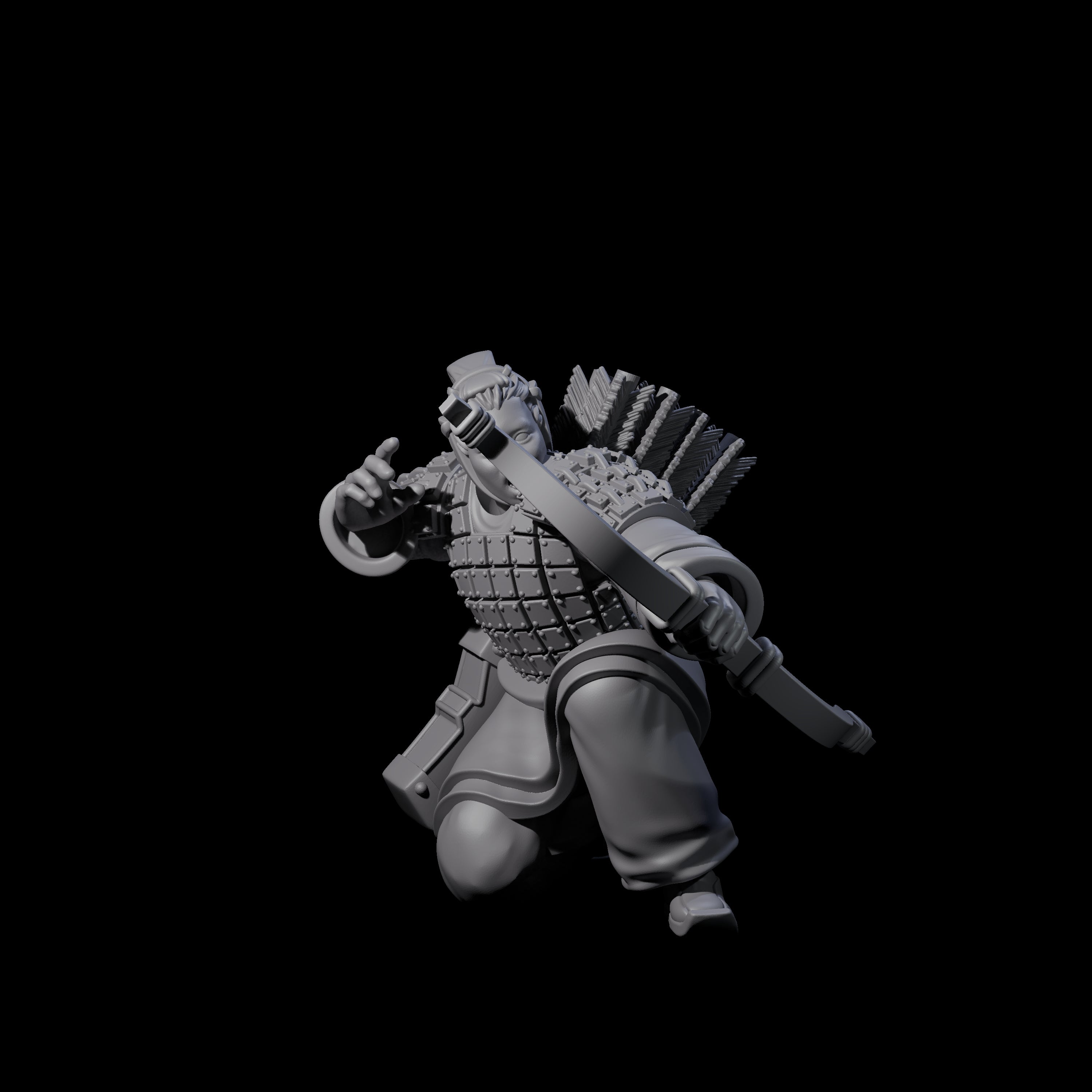 Chinese Dead Eye Terracotta Archer L Miniature for Dungeons and Dragons, Pathfinder or other TTRPGs