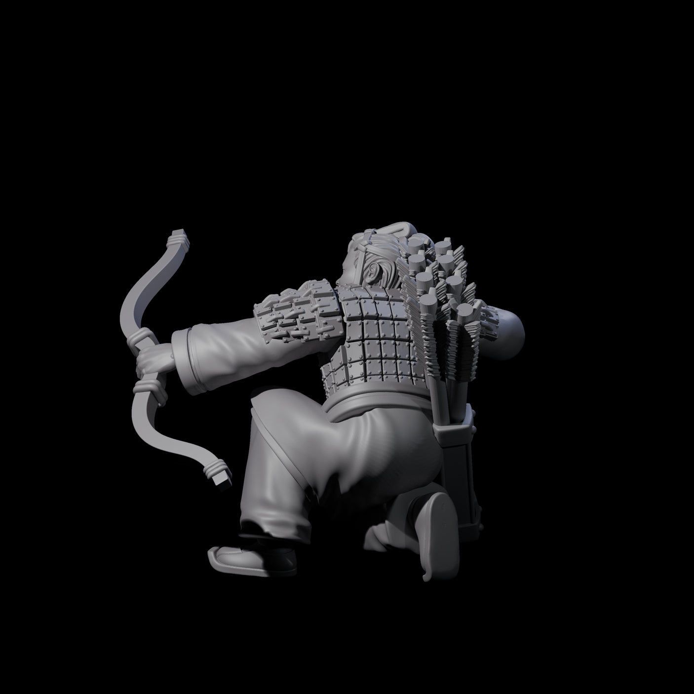 Chinese Dead Eye Terracotta Archer L Miniature for Dungeons and Dragons, Pathfinder or other TTRPGs