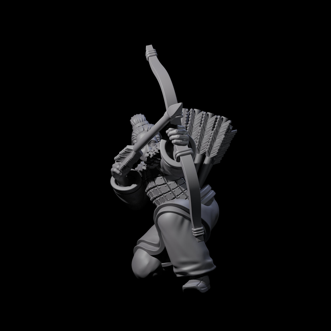 Chinese Dead Eye Terracotta Archer N Miniature for Dungeons and Dragons, Pathfinder or other TTRPGs