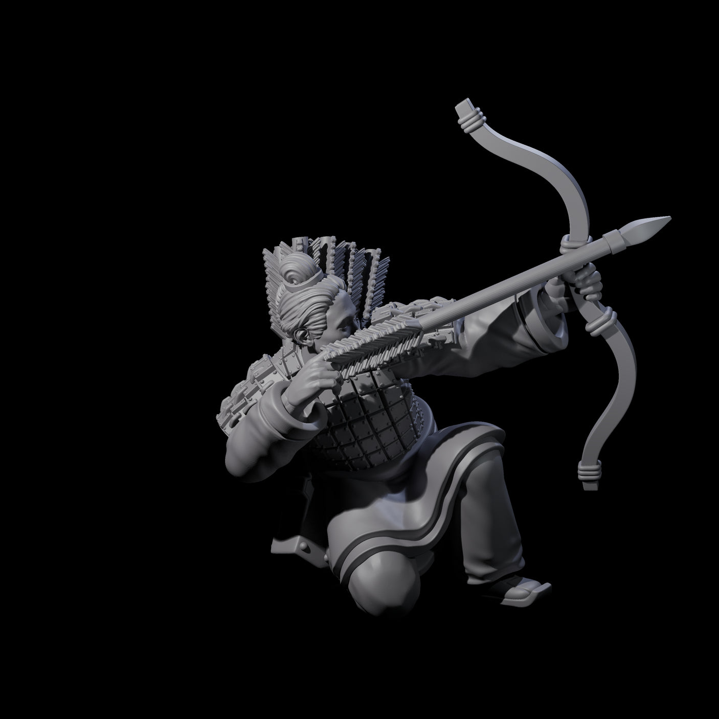 Chinese Dead Eye Terracotta Archer N Miniature for Dungeons and Dragons, Pathfinder or other TTRPGs