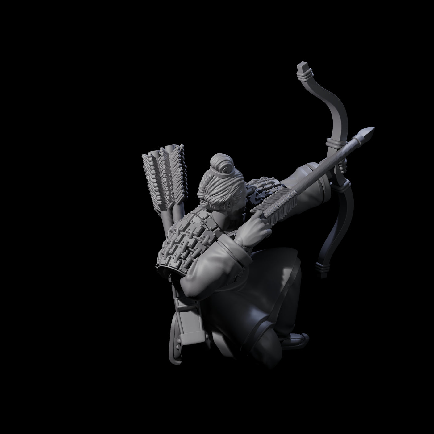 Chinese Dead Eye Terracotta Archer N Miniature for Dungeons and Dragons, Pathfinder or other TTRPGs