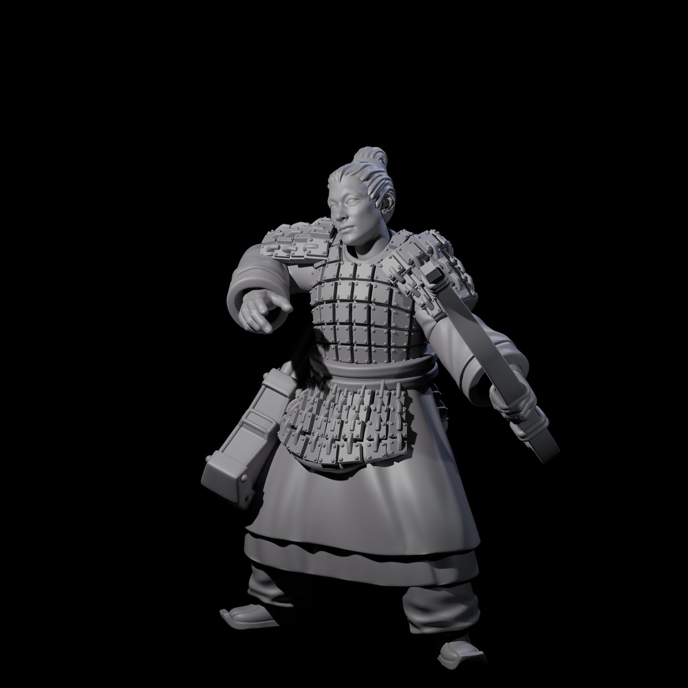 Chinese Dead Eye Terracotta Archer O Miniature for Dungeons and Dragons, Pathfinder or other TTRPGs