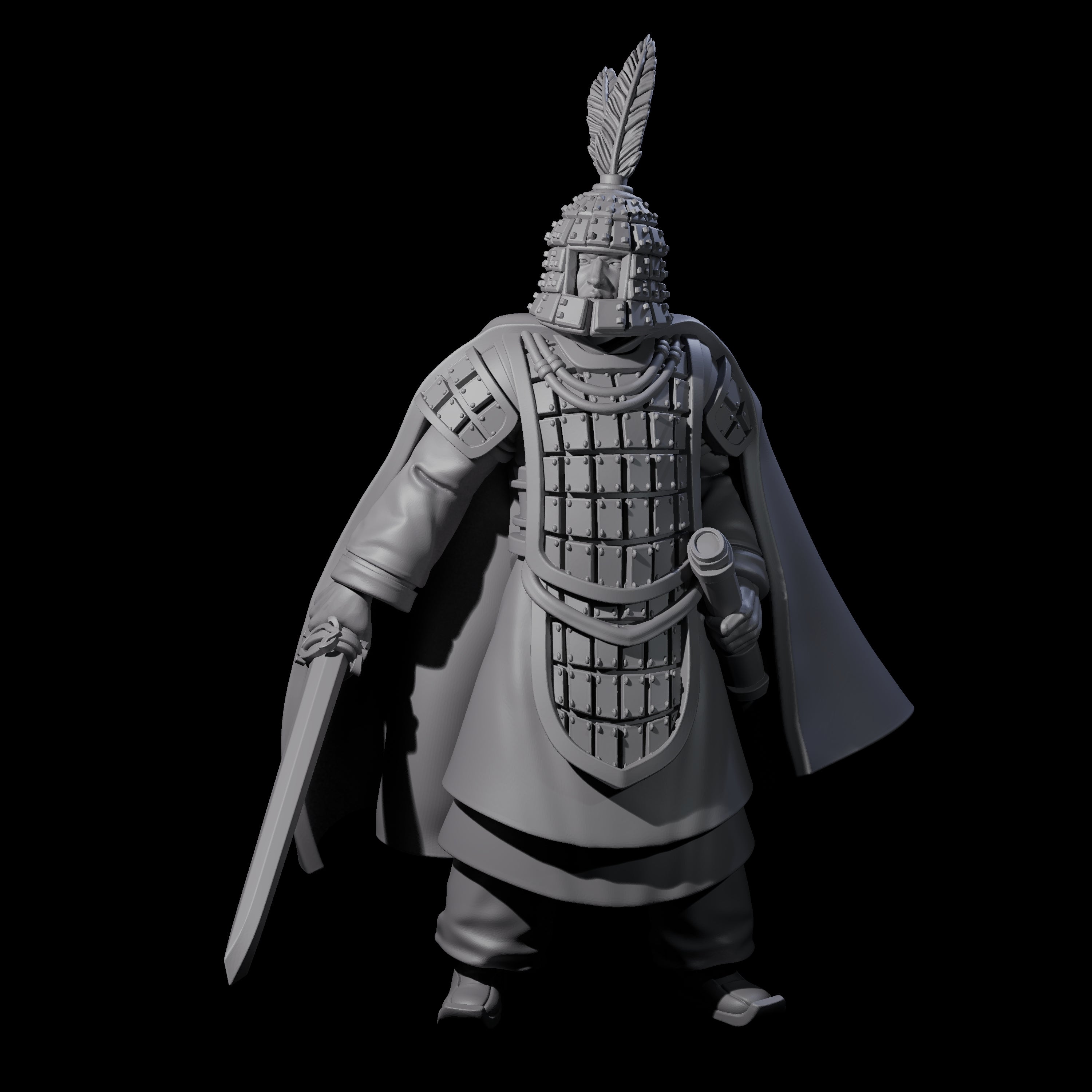 Chinese Stoic Human Captain Miniature for Dungeons and Dragons, Pathfinder or other TTRPGs