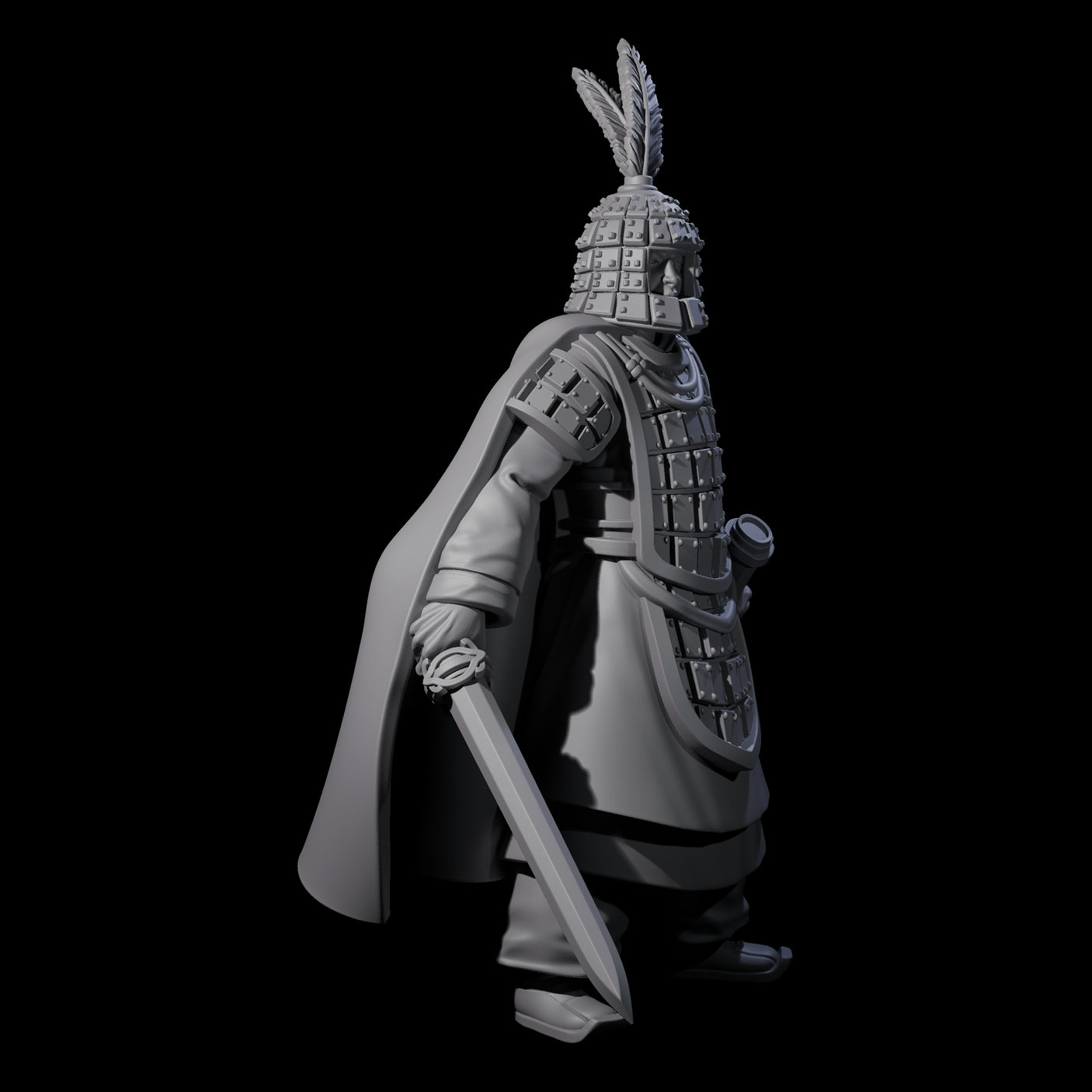 Chinese Stoic Human Captain Miniature for Dungeons and Dragons, Pathfinder or other TTRPGs
