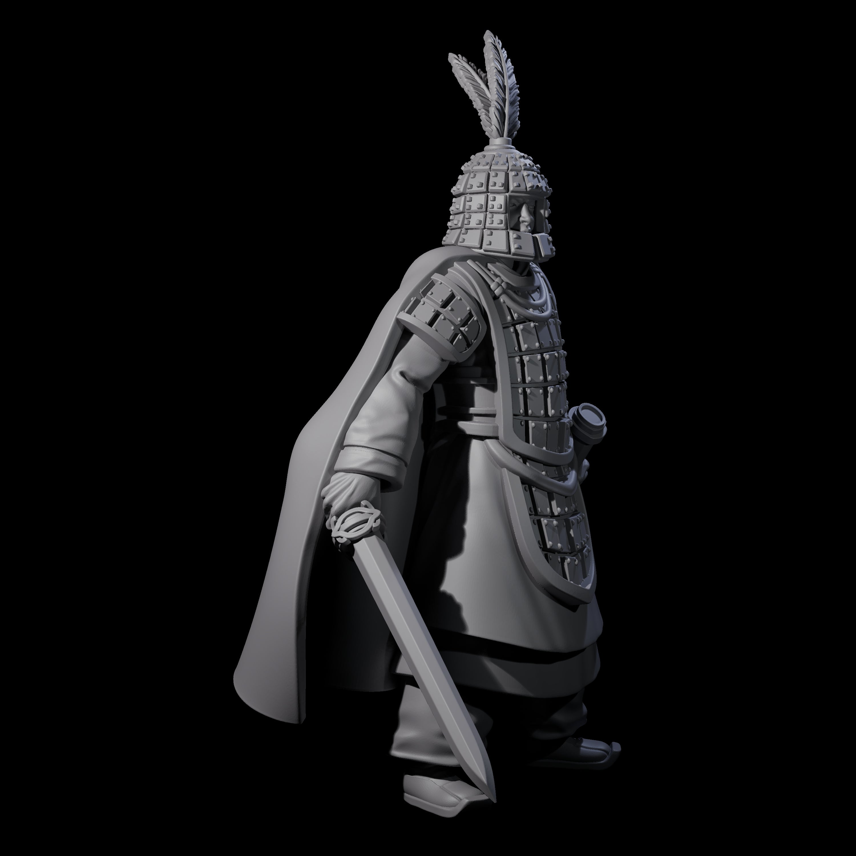 Chinese Stoic Human Captain Miniature for Dungeons and Dragons, Pathfinder or other TTRPGs