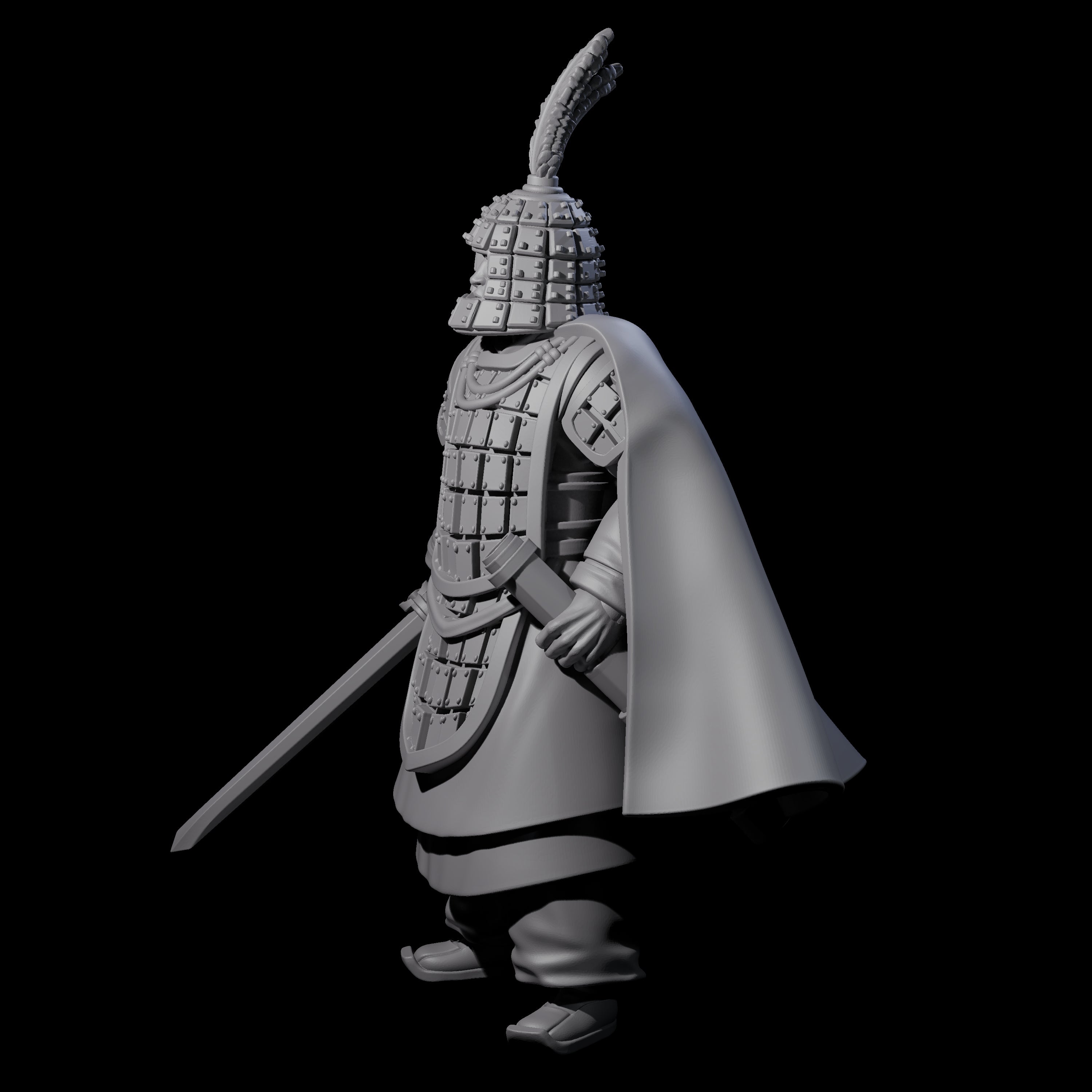 Chinese Stoic Human Captain Miniature for Dungeons and Dragons, Pathfinder or other TTRPGs