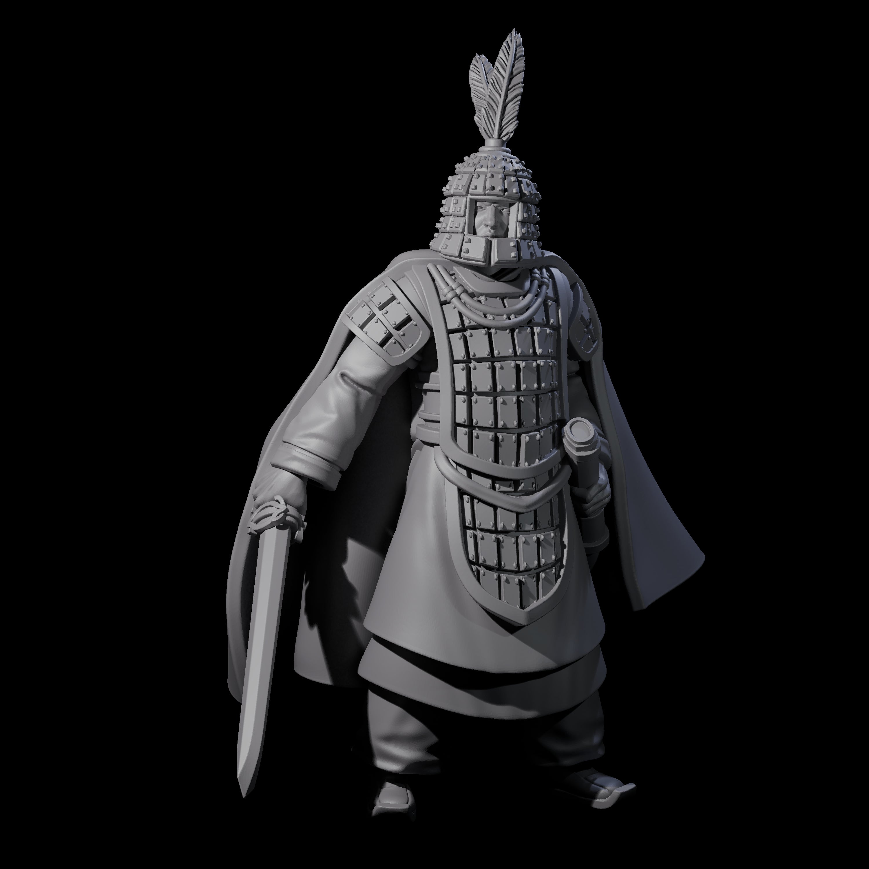Chinese Stoic Human Captain Miniature for Dungeons and Dragons, Pathfinder or other TTRPGs