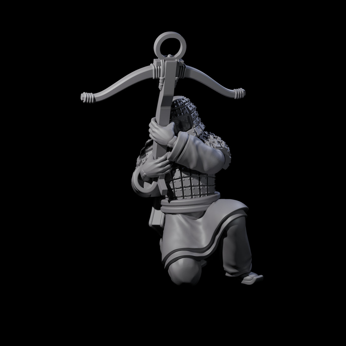 Chinese Terracotta Crossbowman J Miniature for Dungeons and Dragons, Pathfinder or other TTRPGs