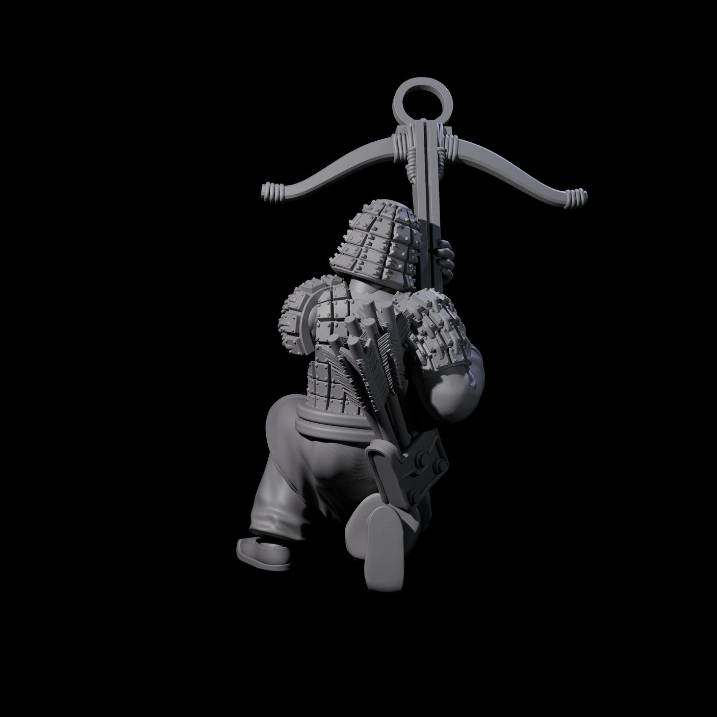 Chinese Terracotta Crossbowman J Miniature for Dungeons and Dragons, Pathfinder or other TTRPGs