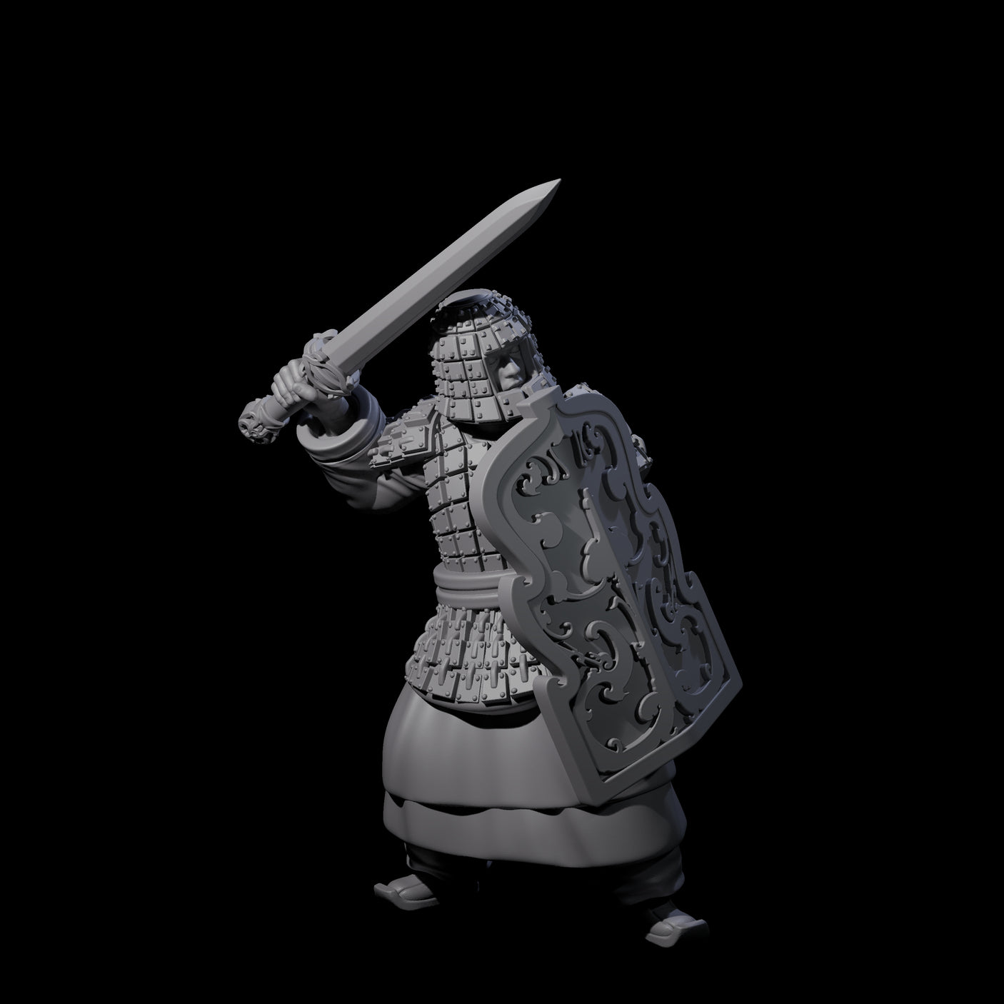 Chinese Terracotta Fierce Terracotta Warrior A Miniature for Dungeons and Dragons, Pathfinder or other TTRPGs