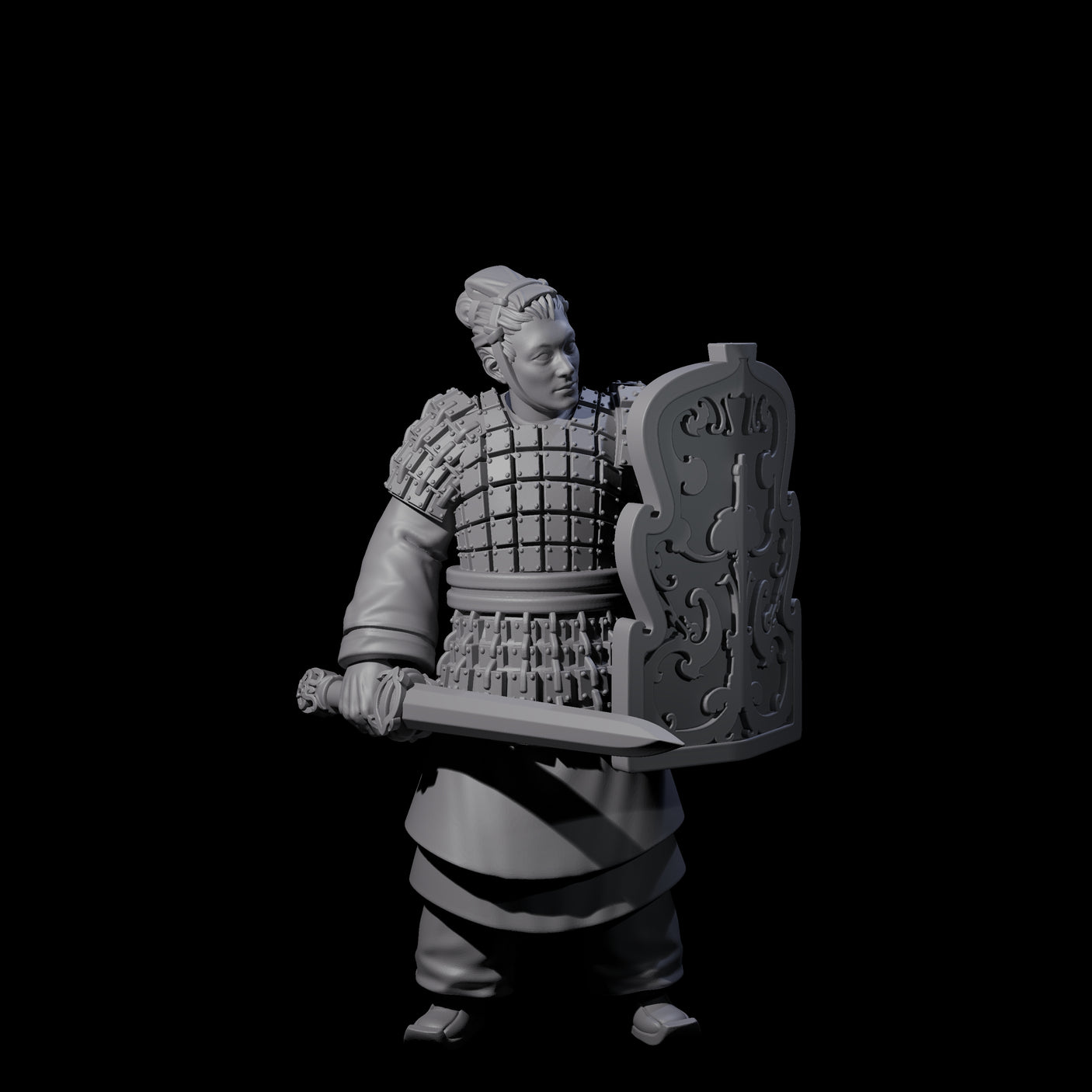 Chinese Terracotta Fierce Terracotta Warrior F Miniature for Dungeons and Dragons, Pathfinder or other TTRPGs